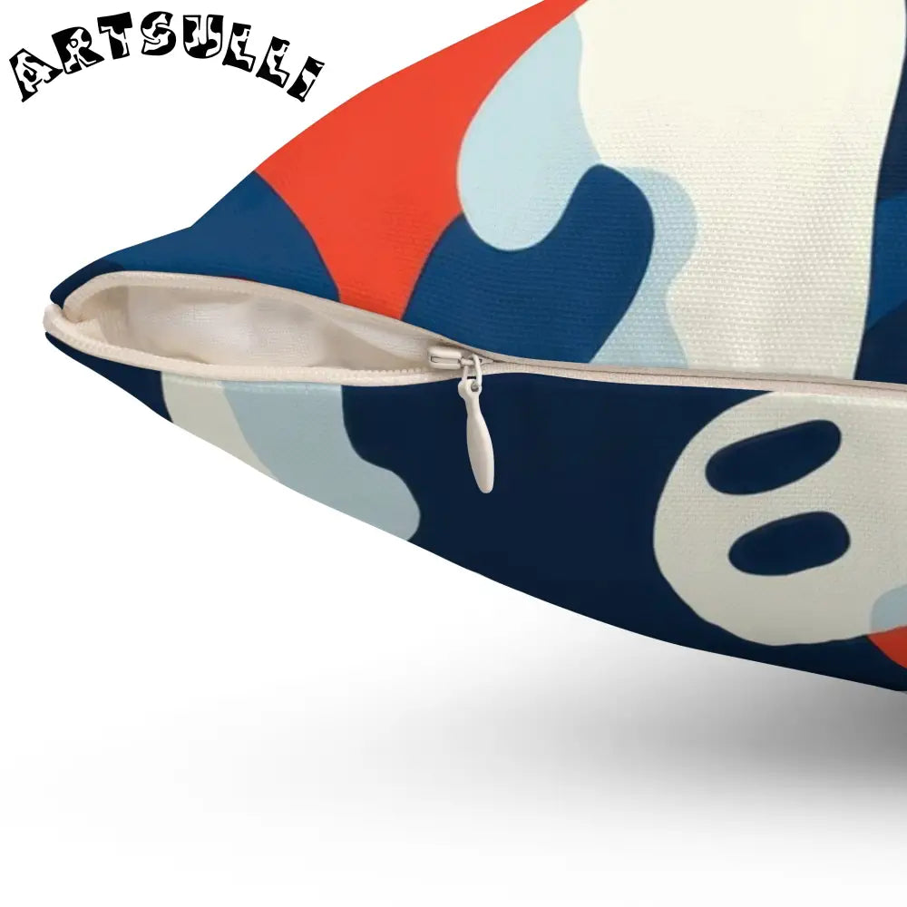 JAKKOUTTHEBXX Camo Ghosts Spun Polyester Square Pillow JAKKOUTTHEBXX