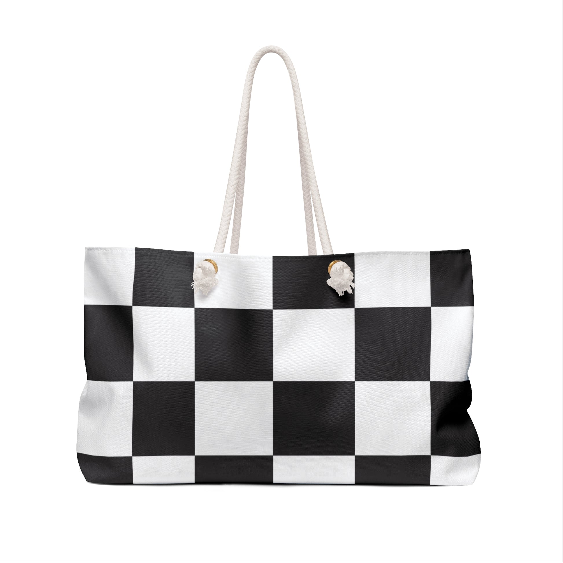 Checkerboard Black and White Weekender Bag, Artsulli - Art is Long, Life is Short, Bags, , , , , , , 