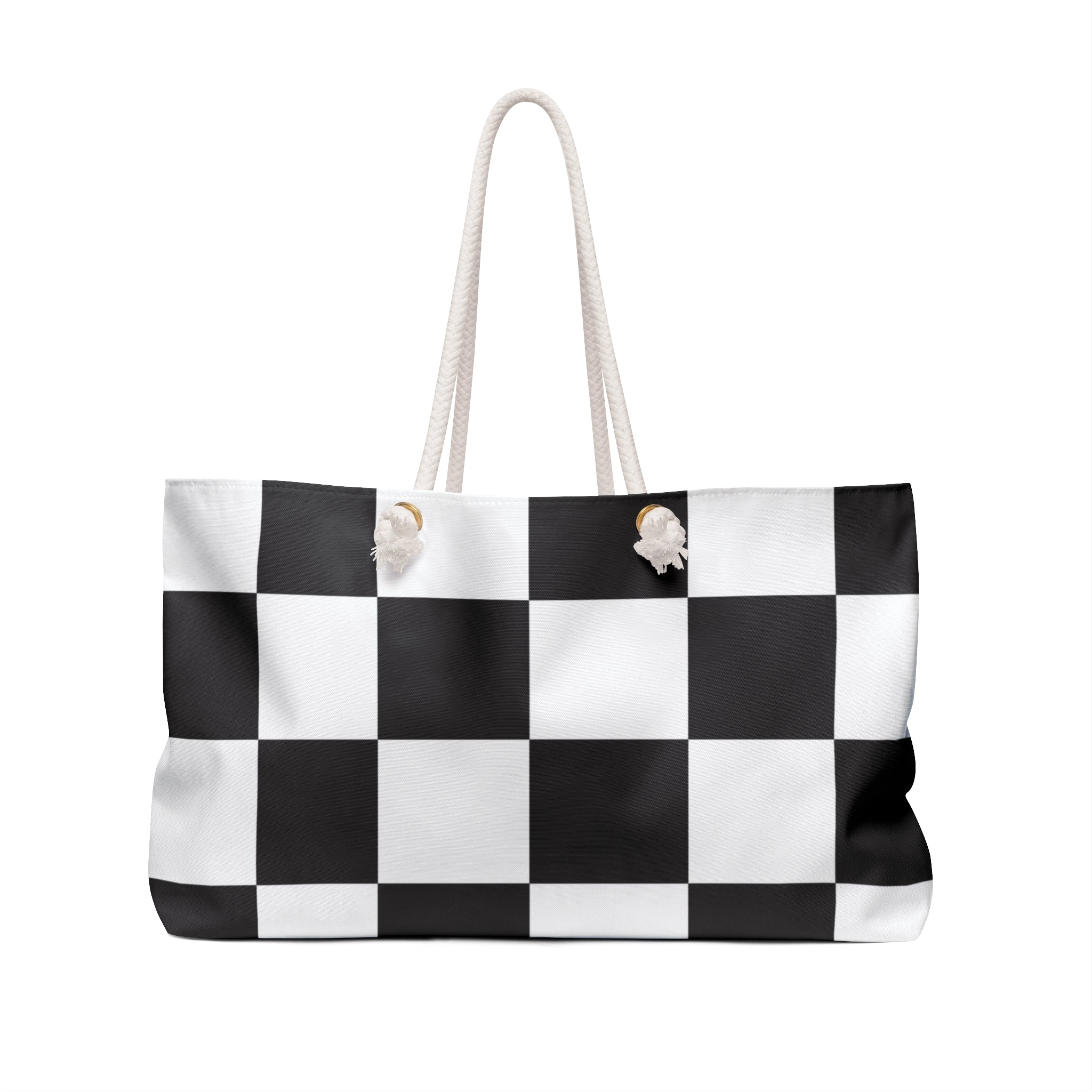 Checkerboard Black and White Weekender Bag, Artsulli - Art is Long, Life is Short, Bags, , , , , , , 