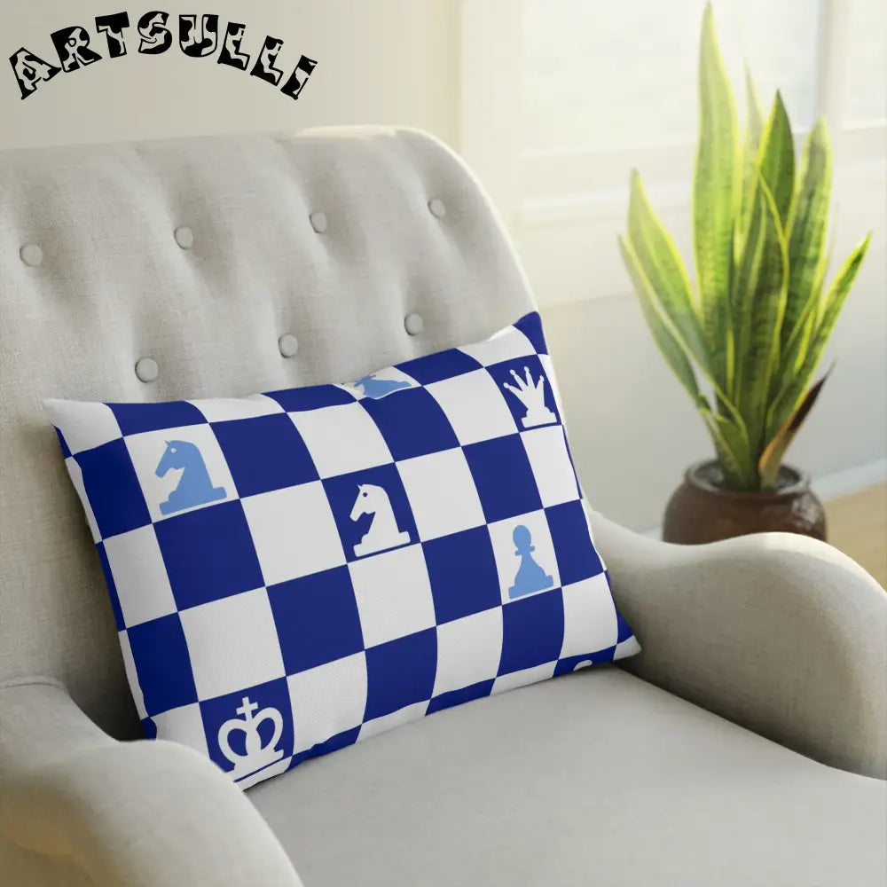 JAKKOUTTHEBXX Checkerboard Cotton Drill Chess Throw Pillow 2025