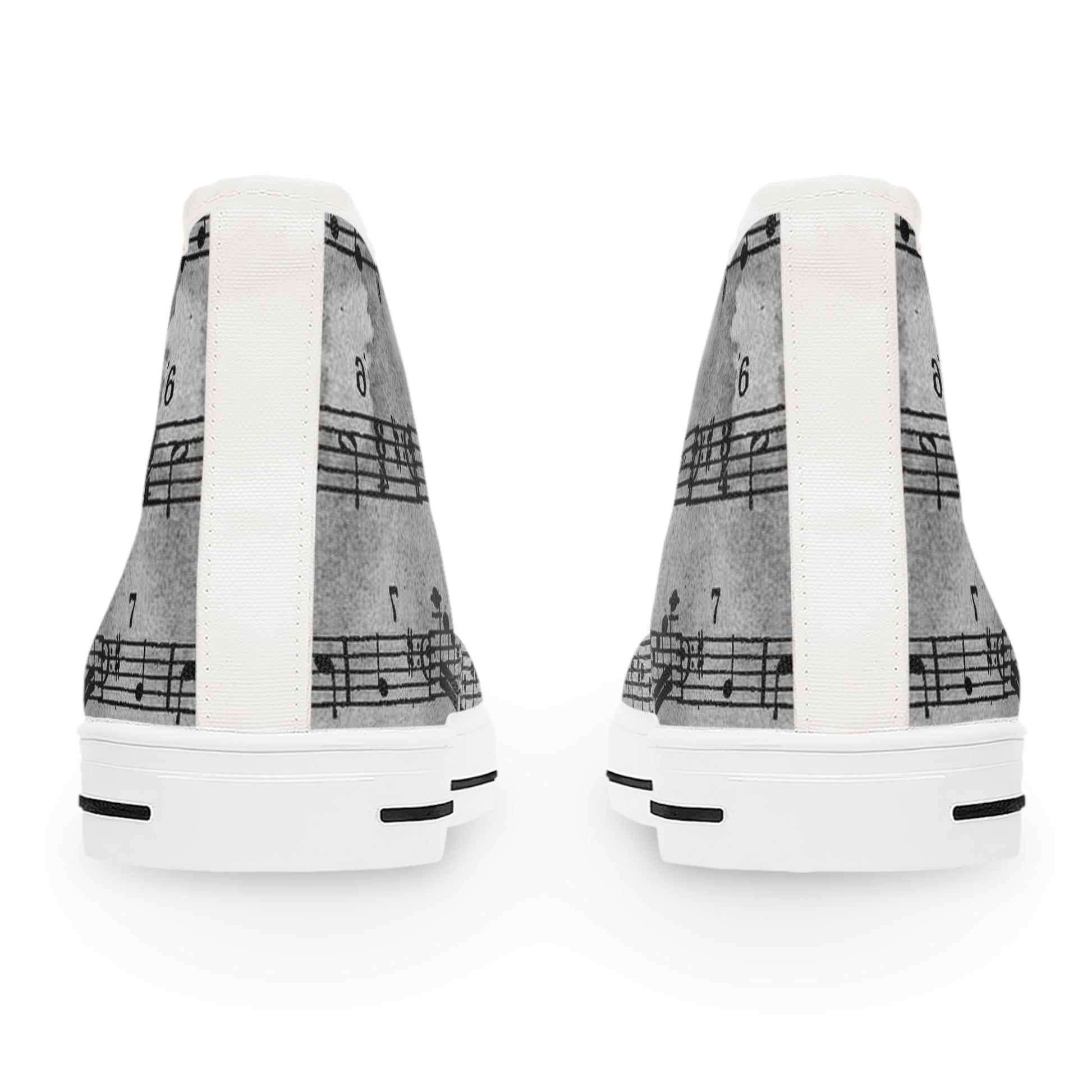 Drip Spill Type Beat Sheet Music Black Women's High Top Sneakers, Artsulli - Art is Long, Life is Short, Shoes, , , , , , , 
