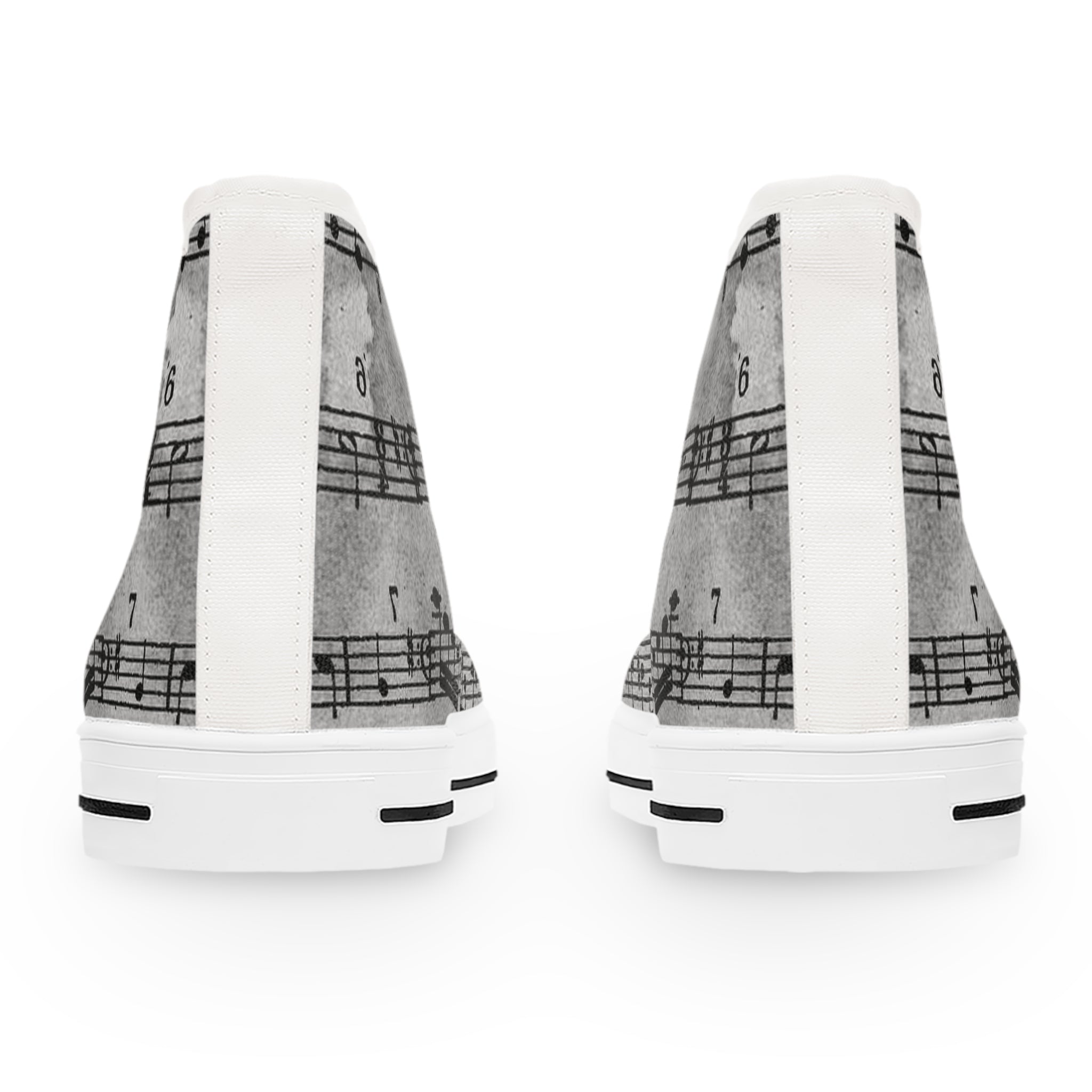Drip Spill Type Beat Sheet Music Black Women's High Top Sneakers, Artsulli - Art is Long, Life is Short, Shoes, , , , , , , 