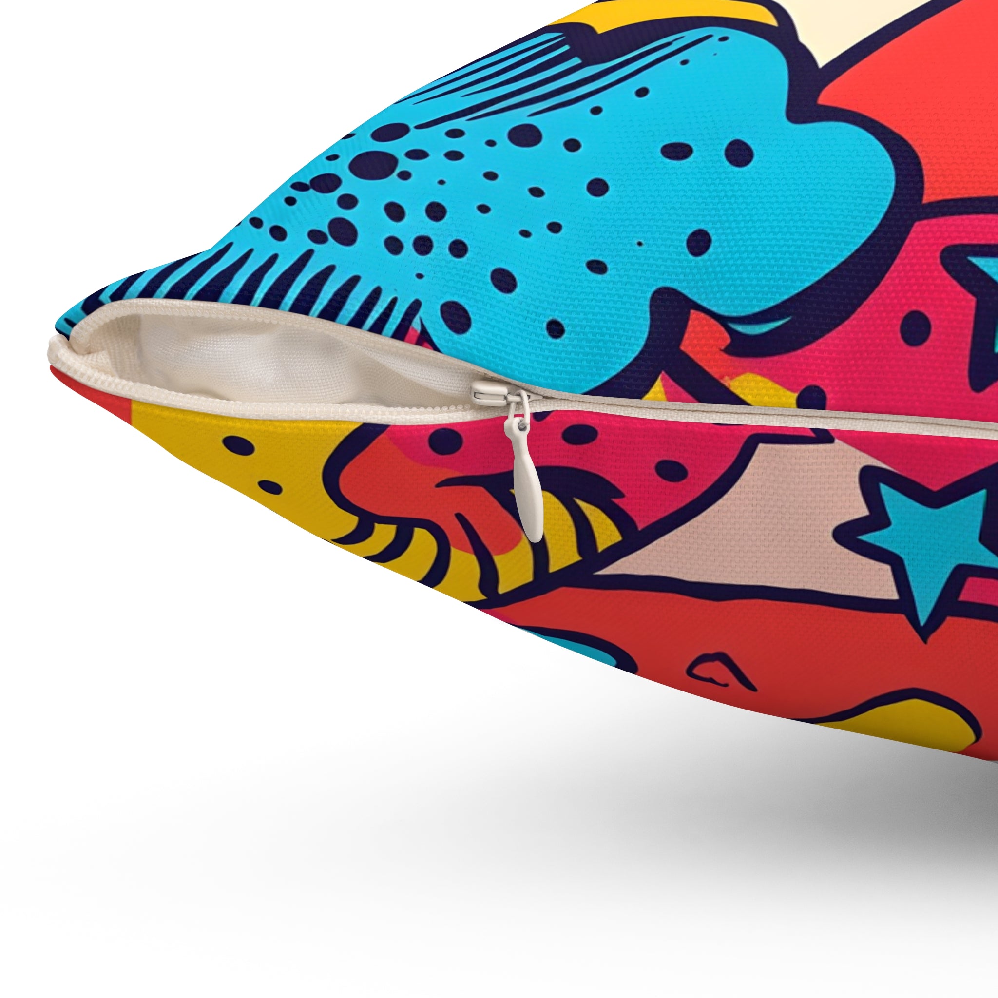 Comic x Pop Art Spun Polyester Square Pillow, Artsulli - Art is Long, Life is Short, Home Decor, , , , , , , 