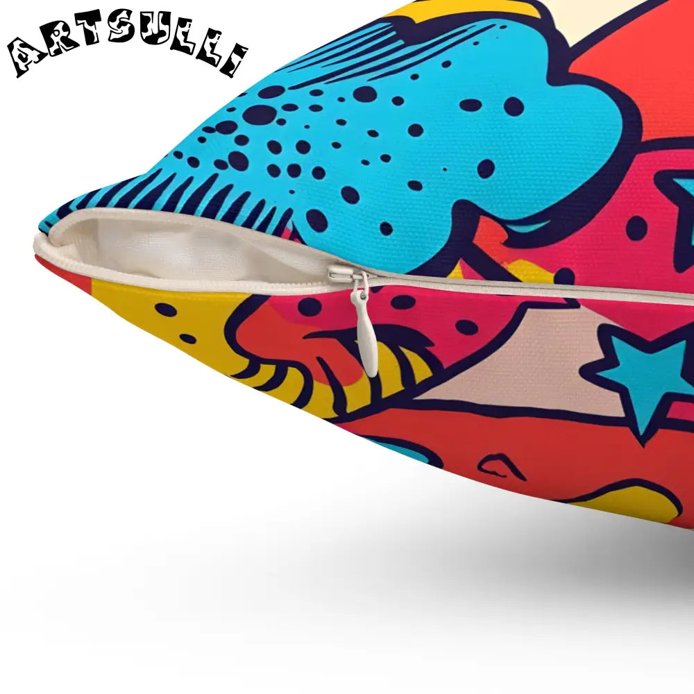 JAKKOUTTHEBXX Comic x Pop Art Spun Polyester Square Pillow