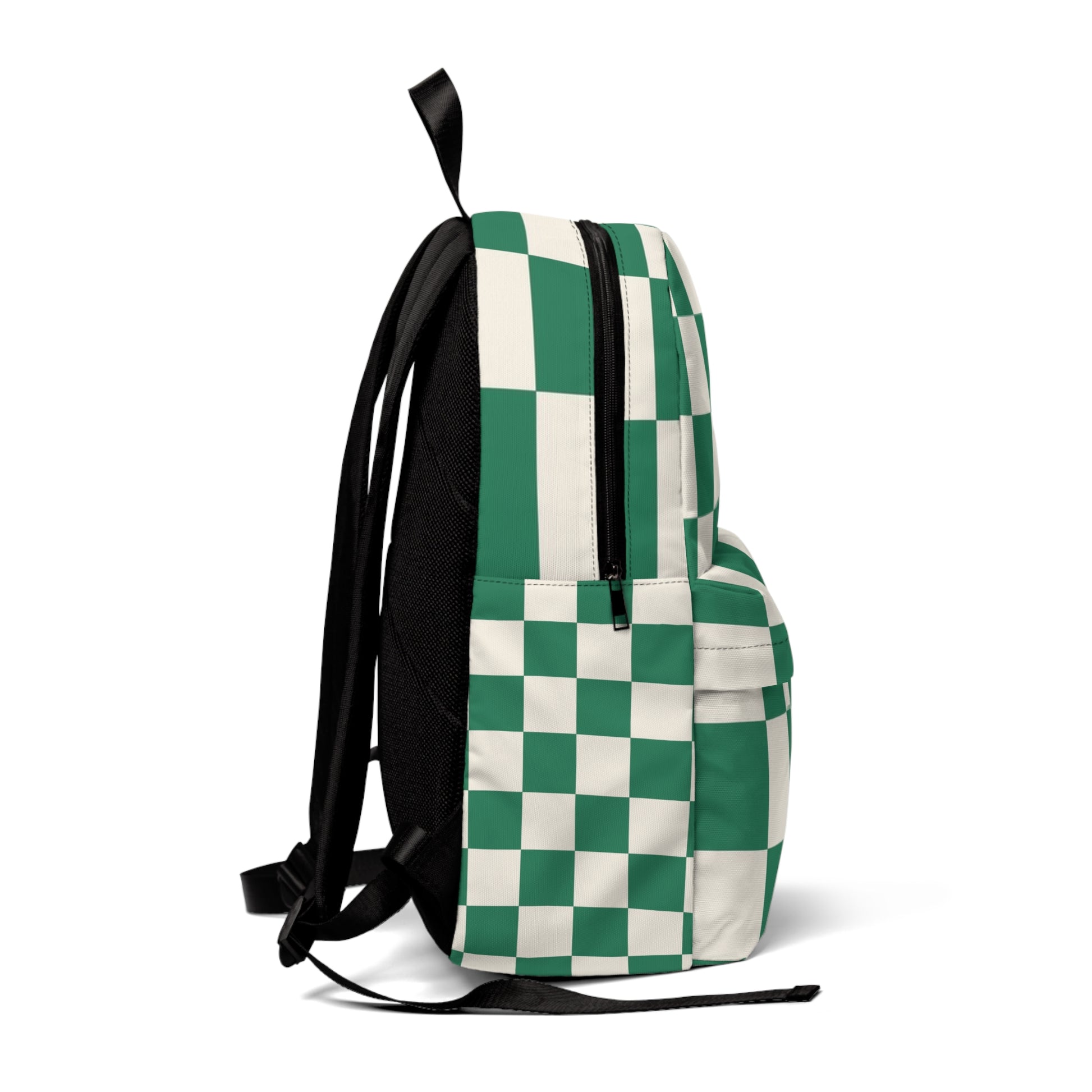 Checkerboard Dark Green Unisex Classic Backpack, Artsulli - Art is Long, Life is Short, Bags, , , , , , , 
