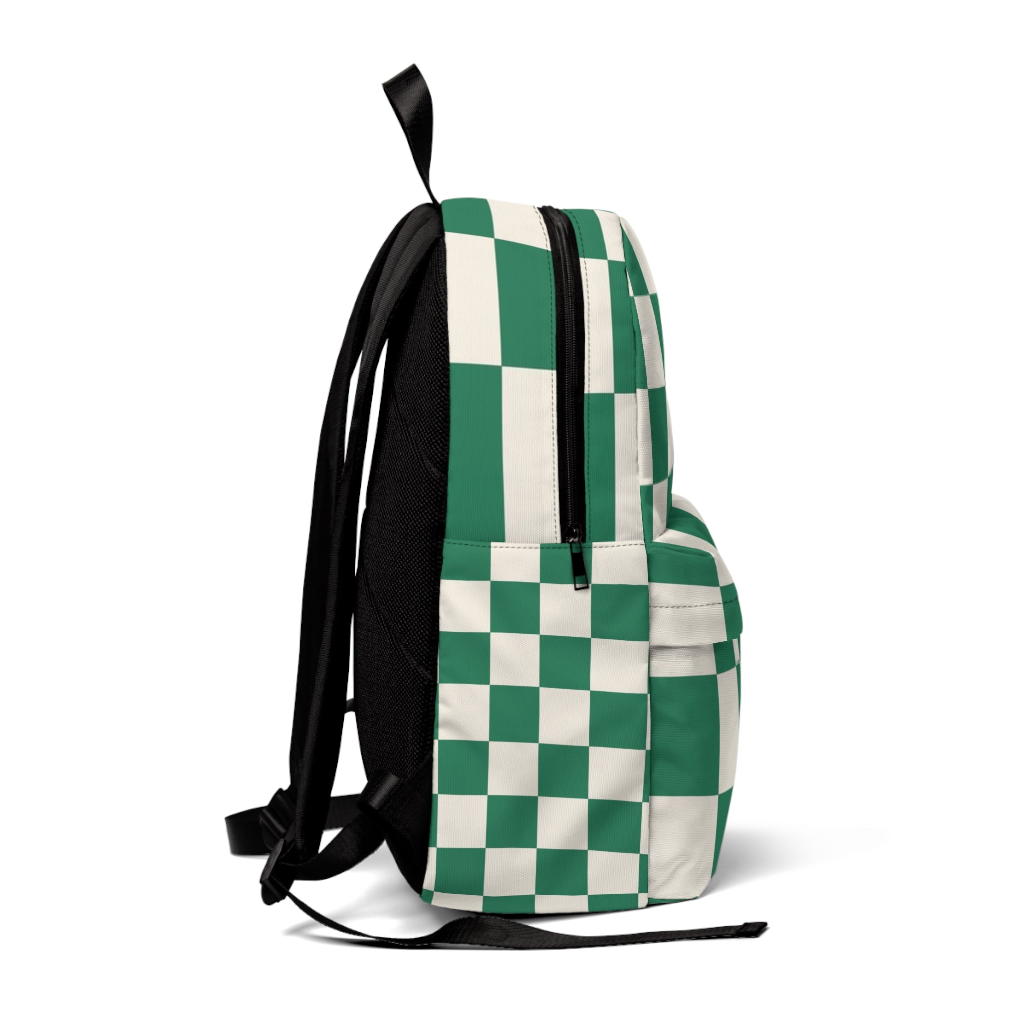 Checkerboard Dark Green Unisex Classic Backpack, Artsulli - Art is Long, Life is Short, Bags, , , , , , , 