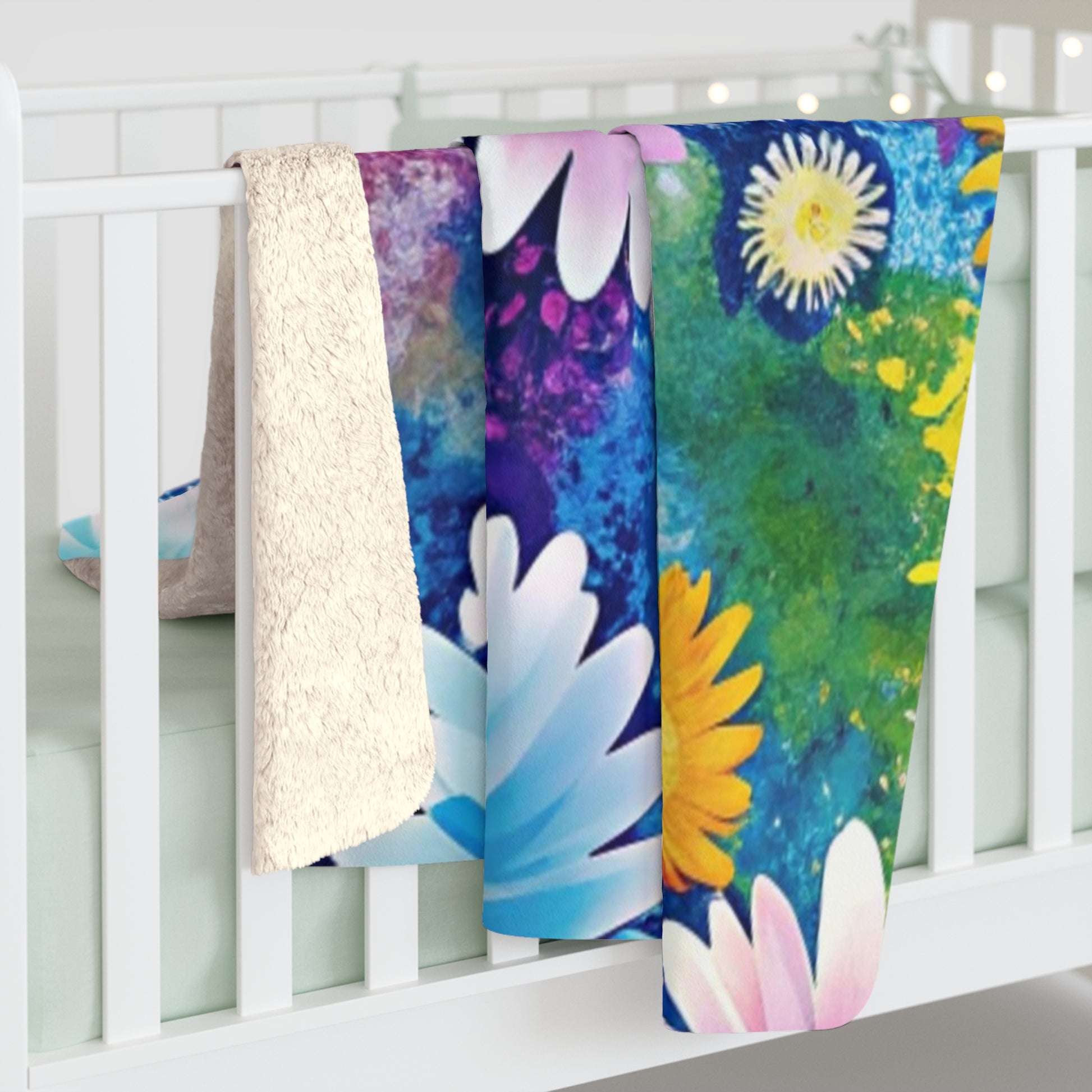 Magical Flower Explosion Multi-Color Sherpa Fleece Blanket, Artsulli - Art is Long, Life is Short, Home Decor, , , , , , , 