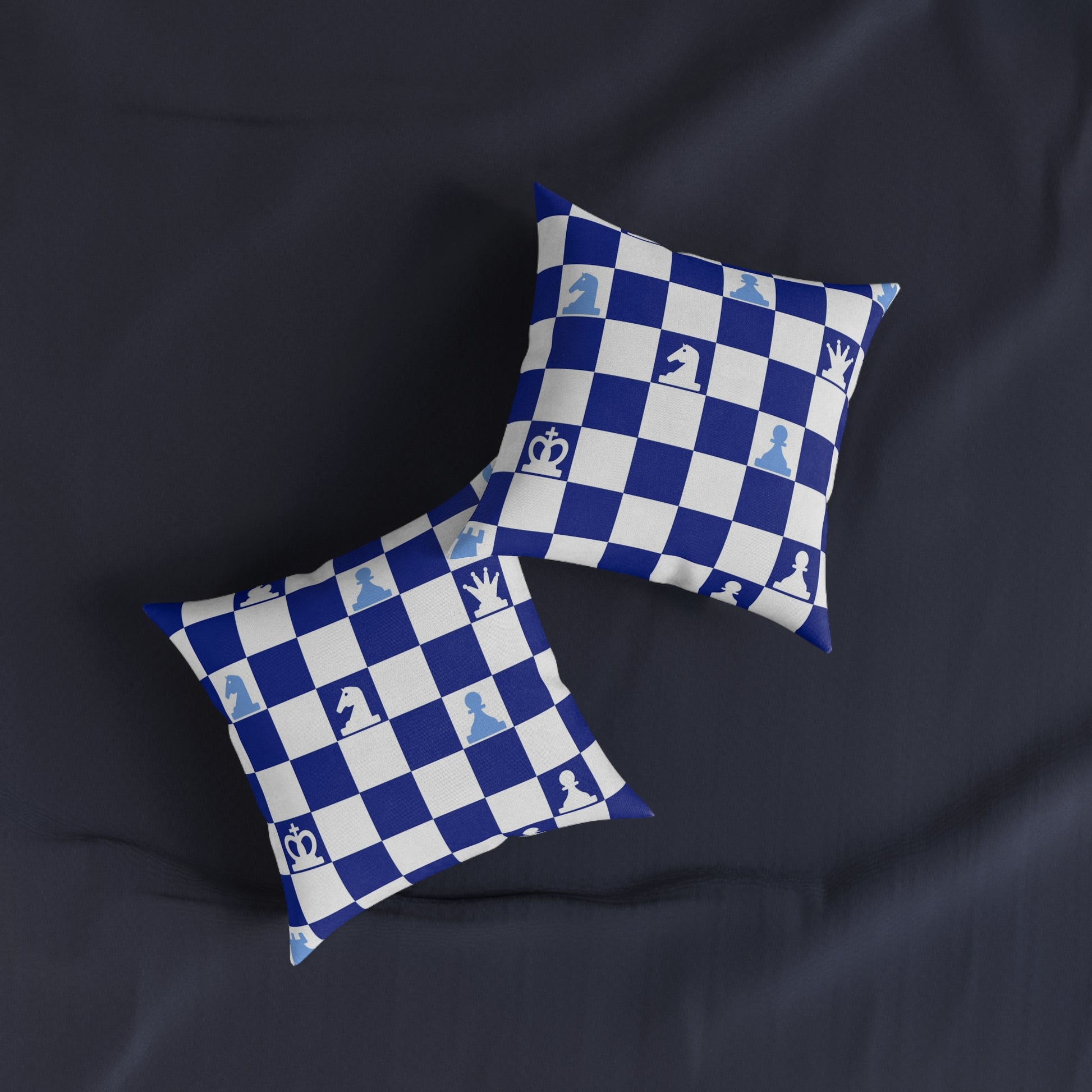 Chessboard Navy Blue Square Pillow, Artsulli - Art is Long, Life is Short, Home Decor, , , , , , , 