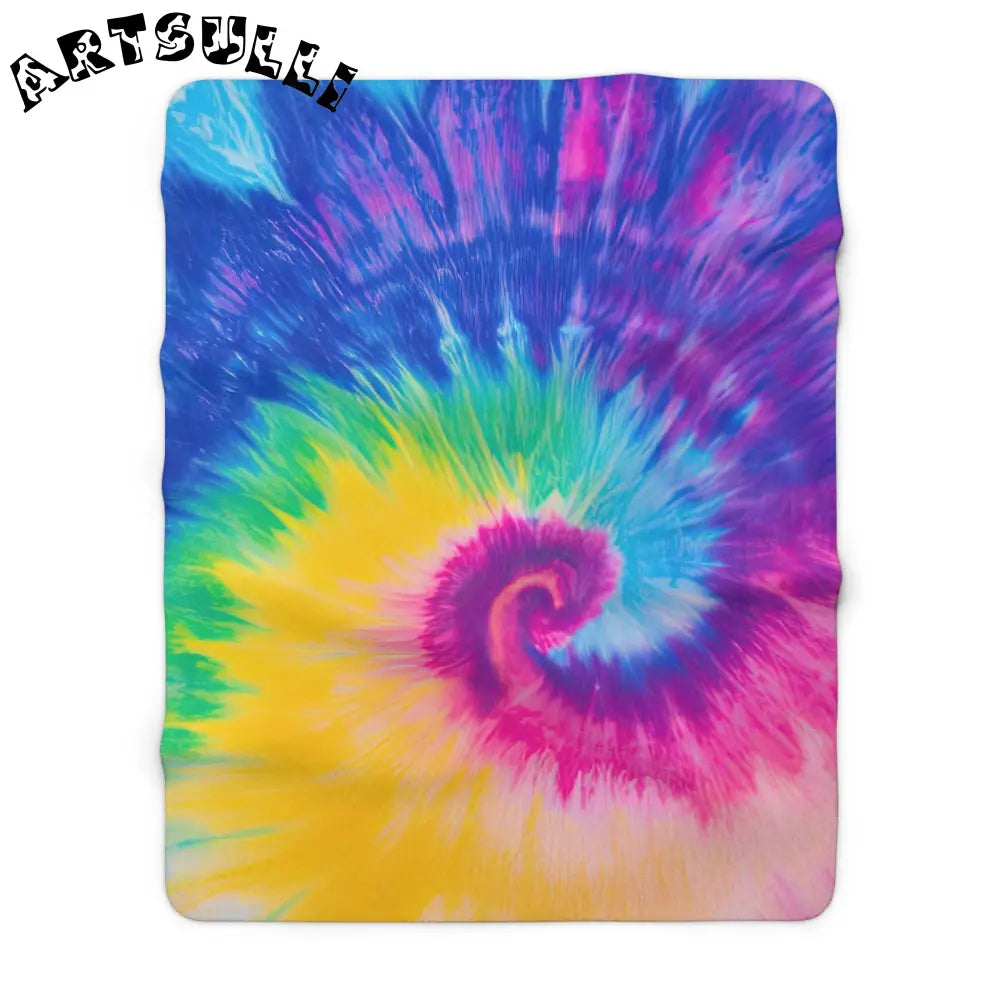 JAKKOUTTHEBXX Spiral Tie Dye Sherpa Fleece Blanket 2025