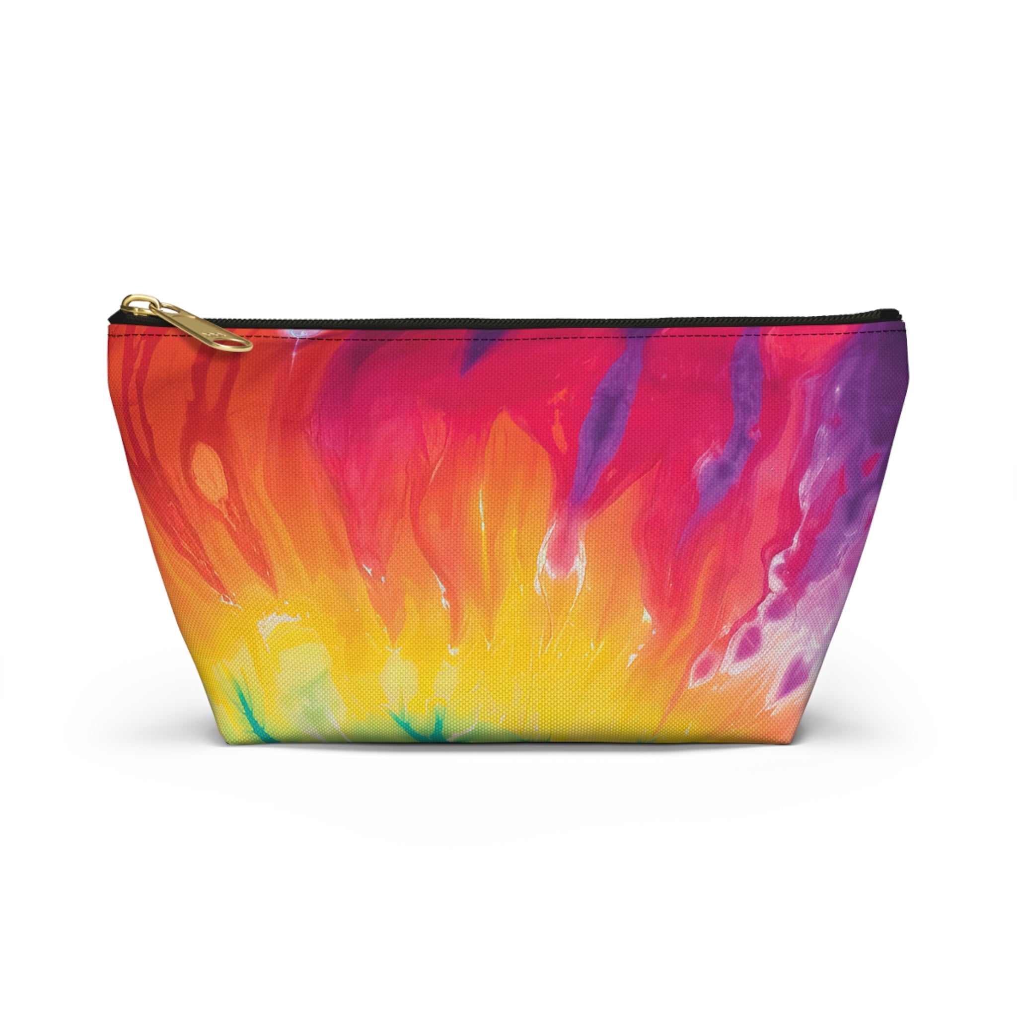 Tie Dye Accessory Pouch w T-bottom, Artsulli - Art is Long, Life is Short, Bags, Size, Small, Color, Black zipper, , , 16313793149183542552