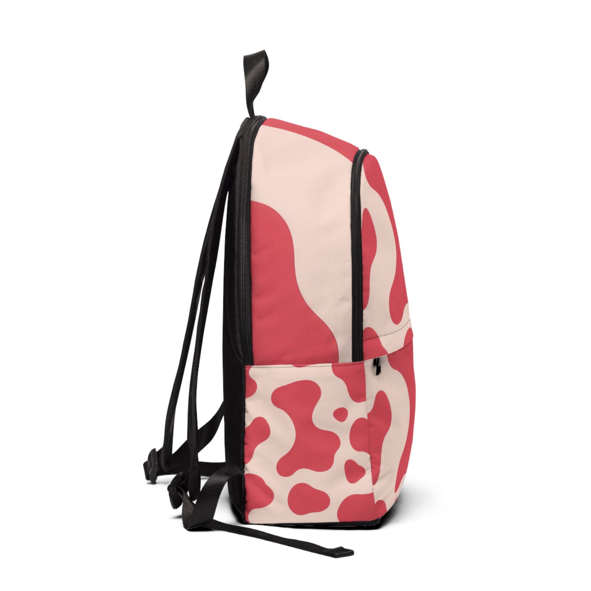 Red Jungle Cow Unisex Fabric Backpack, Artsulli - Art is Long, Life is Short, Bags, , , , , , , 
