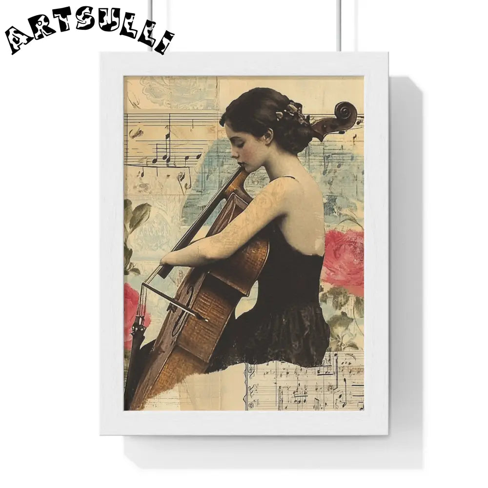 Vaporwave Type Beat Girl Vertical Framed Poster, Artsulli - Art is Long, Life is Short, Poster, Size, 8" x 11", Color, White, , , 86407883337258796564