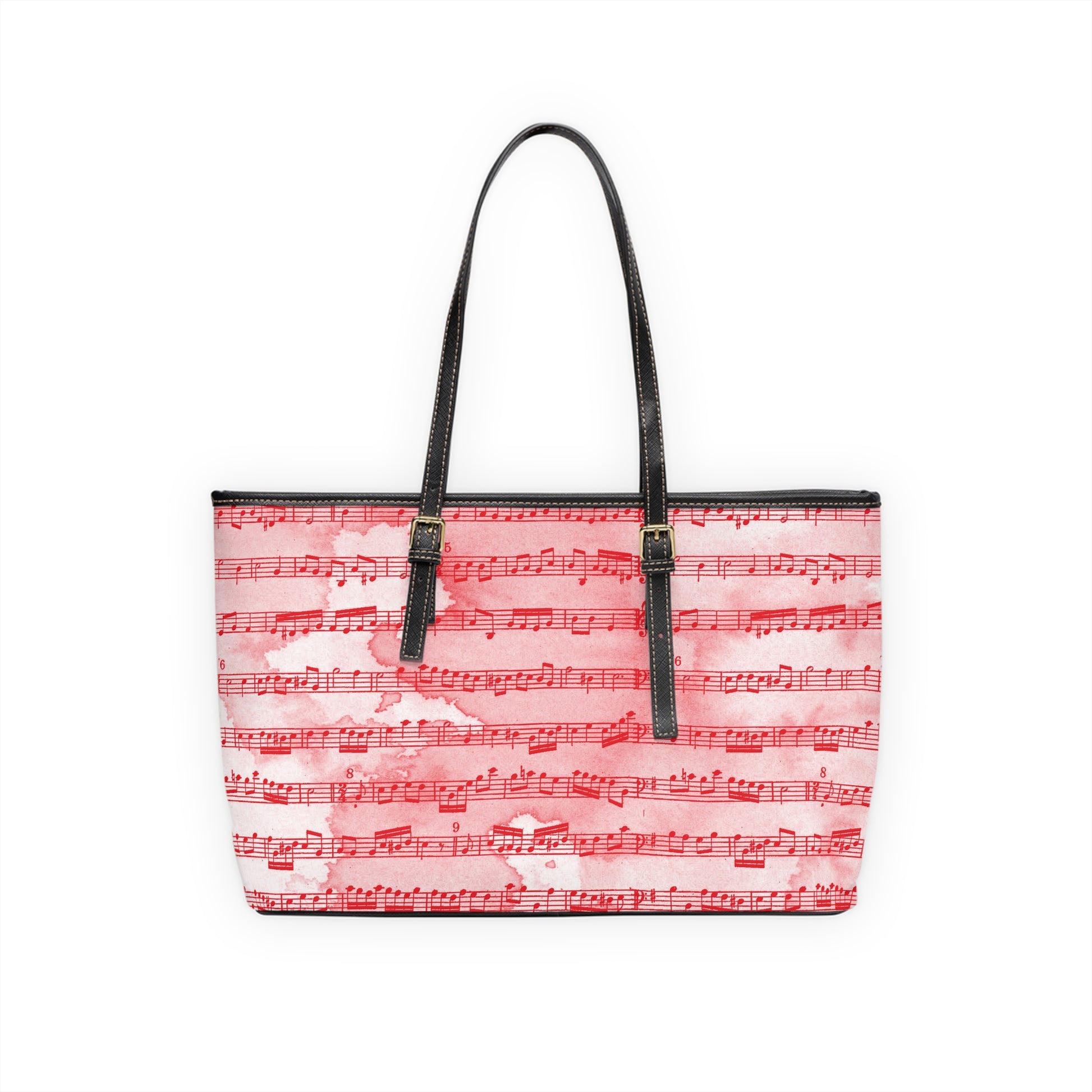Drip Spill Type Beat Sheet Music  II Red PU Leather Shoulder Bag, Artsulli - Art is Long, Life is Short, Bags, , , , , , , 