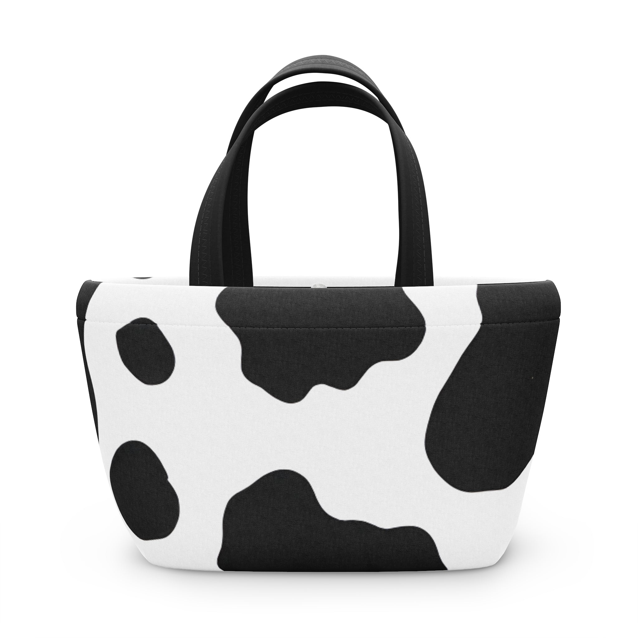 Cow Print Focus Lunch Bag, Artsulli - Art is Long, Life is Short, Bags, Size, 9.3" x 7.7" x 4.7", Color, Black, , , 33589619202845