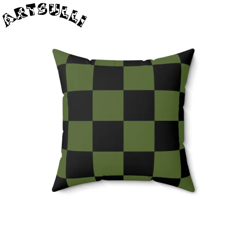 JAKKOUTTHEBXX Checkerboard Olive Green and Black Spun Polyester