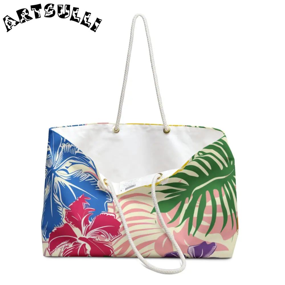 JAKKOUTTHEBXX Tropical Floral Canvas Weekender Tote 2025