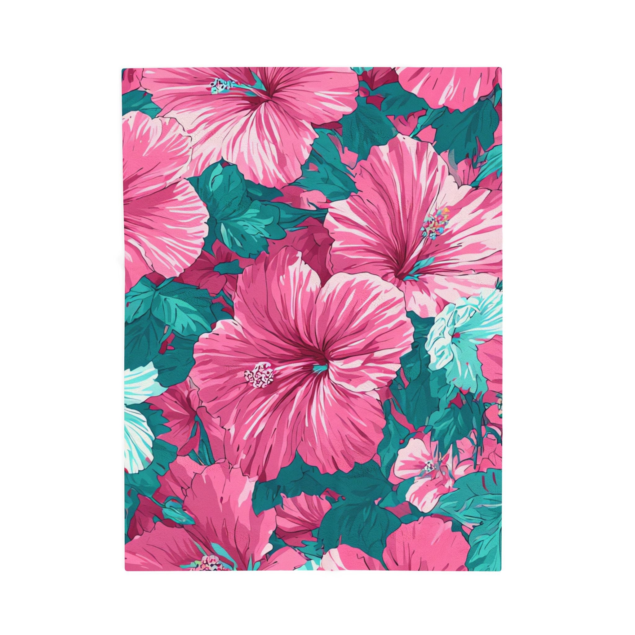 Flowerpunk Aloha Velveteen Plush Blanket, Artsulli - Art is Long, Life is Short, All Over Prints, Size, 30" × 40", , , , , 24211597394686449851