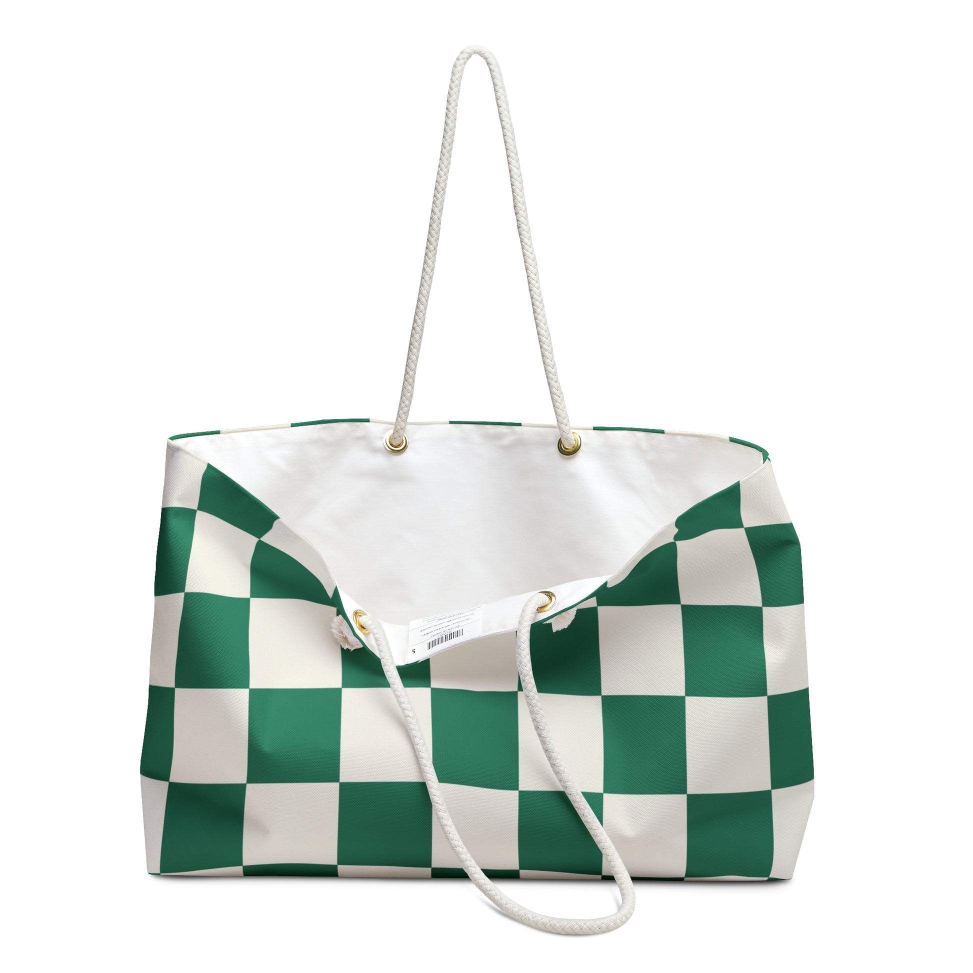 Checkerboard II Dark Green Weekender Bag, Artsulli - Art is Long, Life is Short, Bags, , , , , , , 