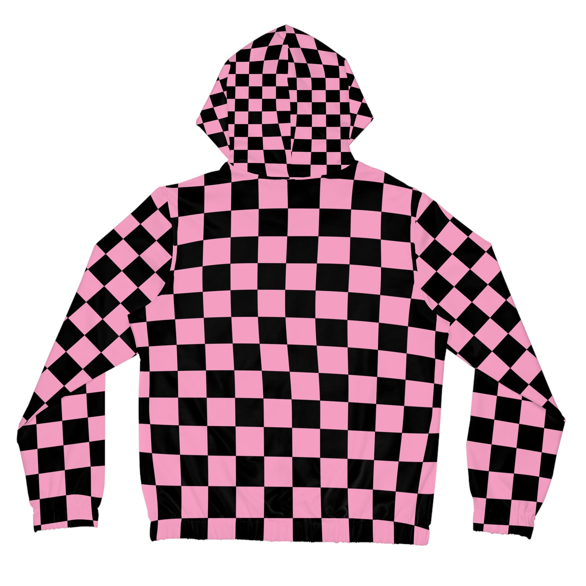 Checkerboard Black and Pink Women’s Full-Zip Hoodie (AOP), Artsulli - Art is Long, Life is Short, All Over Prints, , , , , , , 