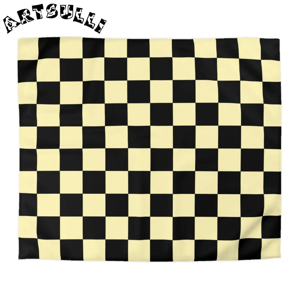 JAKKOUTTHEBXX Checkerboard Black and Yellow Microfiber Duvet Cover