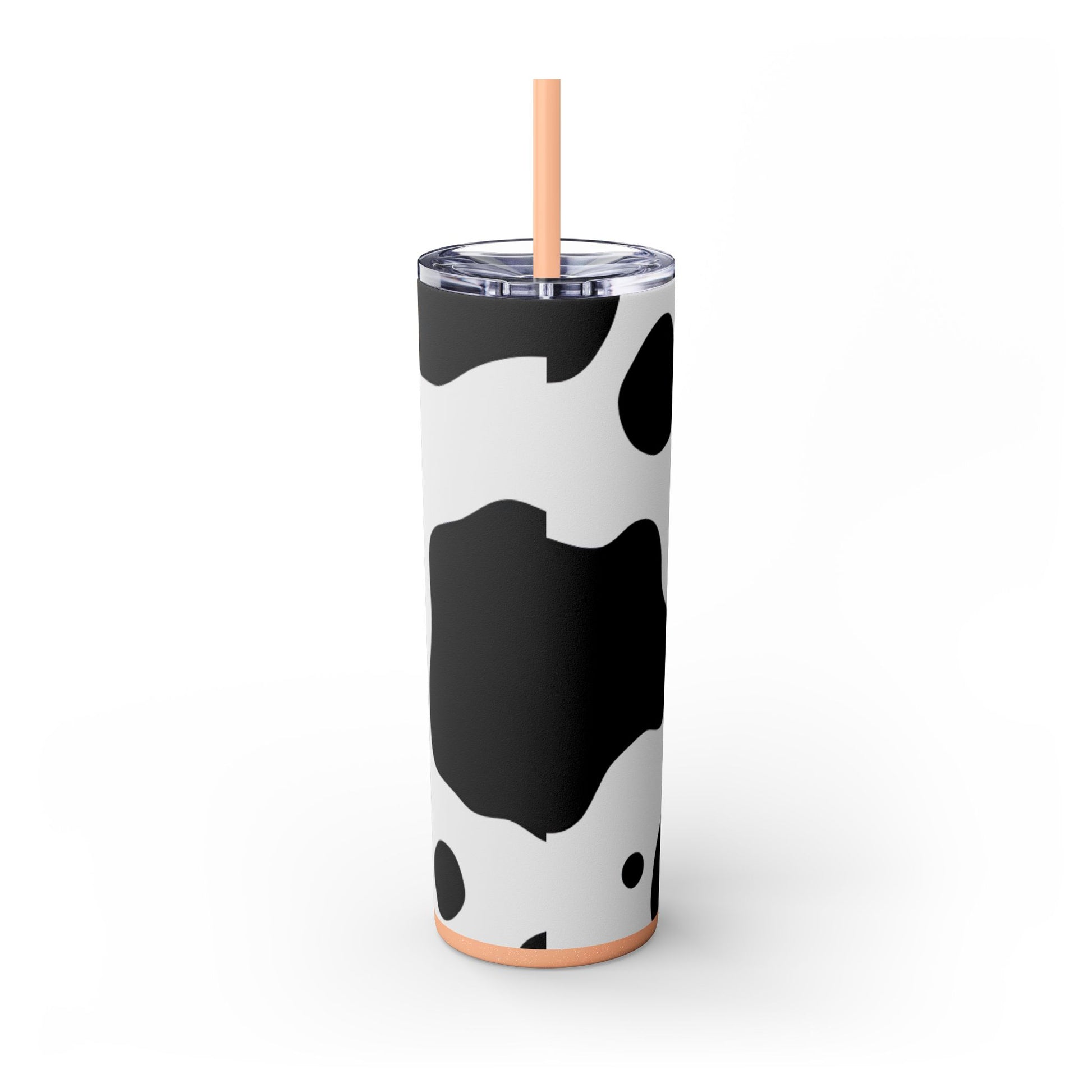 Cow Print Focus Skinny Tumbler with Straw, 20oz, Artsulli - Art is Long, Life is Short, Mug, , , , , , , 