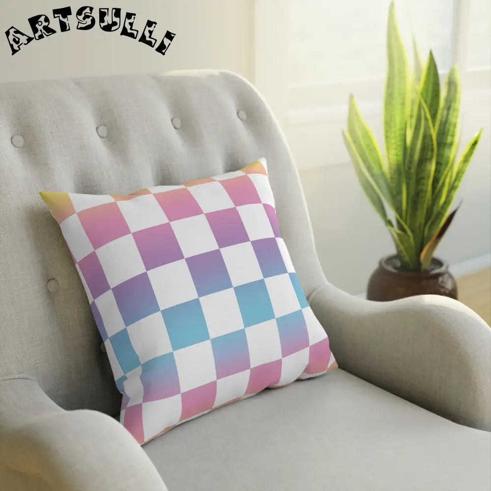 JAKKOUTTHEBXX Vaporwave Check Cushion JAKKOUTTHEBXX Artsulli - Art