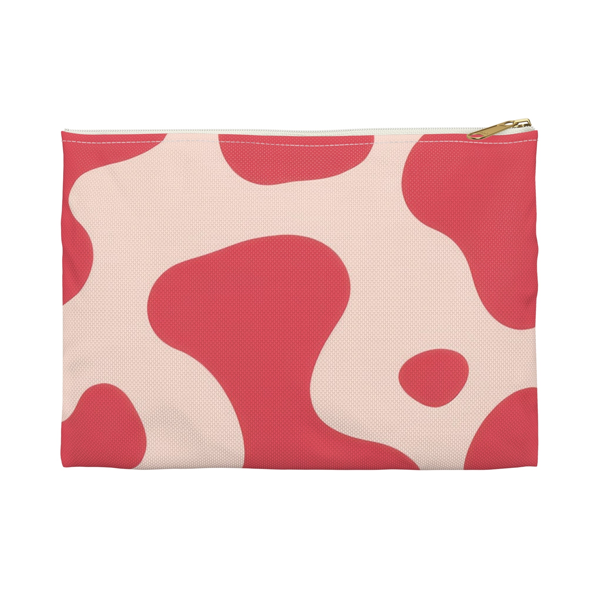 Red Jungle Cow Accessory Pouch, Artsulli - Art is Long, Life is Short, Bags, Size, Small, Color, White zipper, , , 32554377991219835359