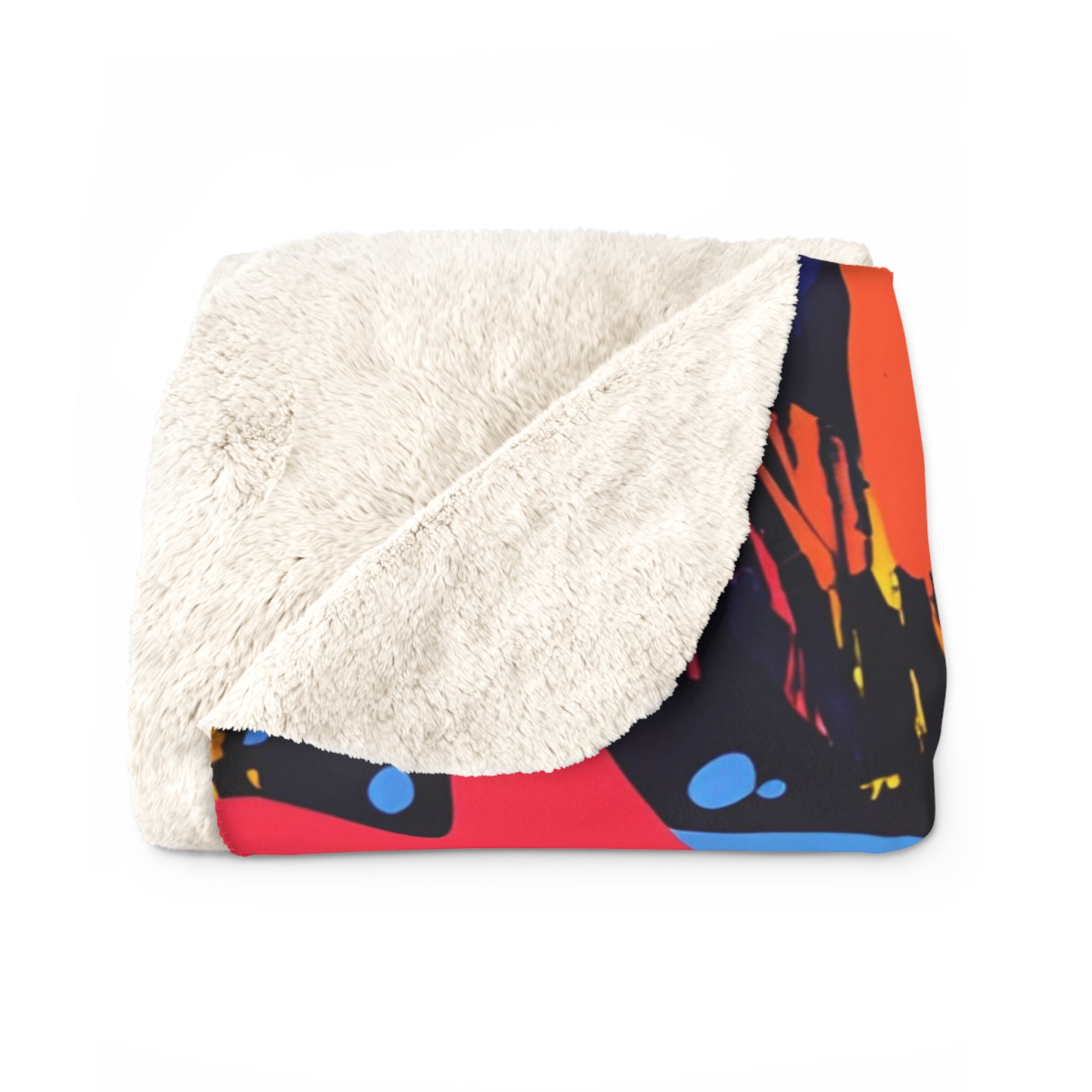 Retro Riot 80s Graffiti Stars Sherpa Fleece Blanket, Artsulli - Art is Long, Life is Short, Home Decor, , , , , , , 
