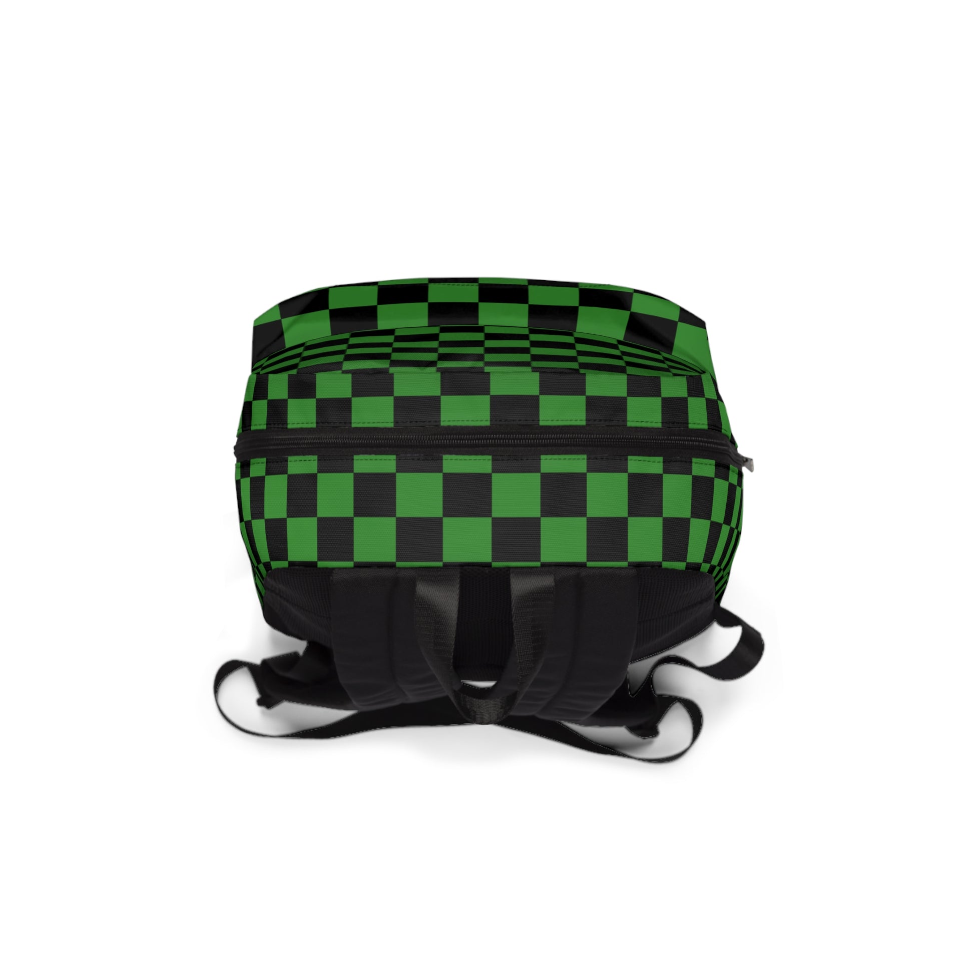 Checkerboard Green and Black Unisex Classic Backpack, Artsulli - Art is Long, Life is Short, Bags, , , , , , , 