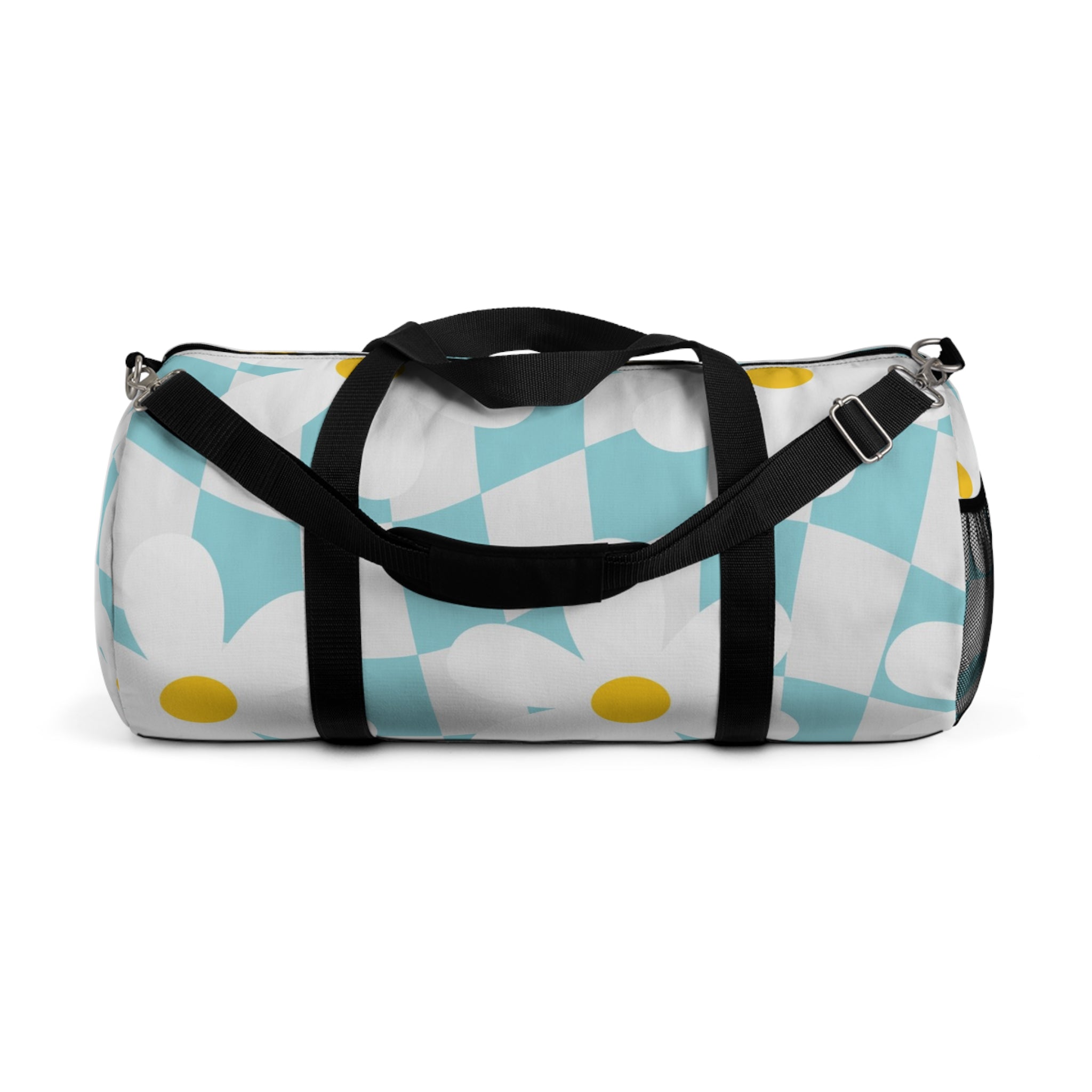 Trippy Check Garden Duffel Bag, Artsulli - Art is Long, Life is Short, Bags, Size, Large, , , , , 13435529910109414664