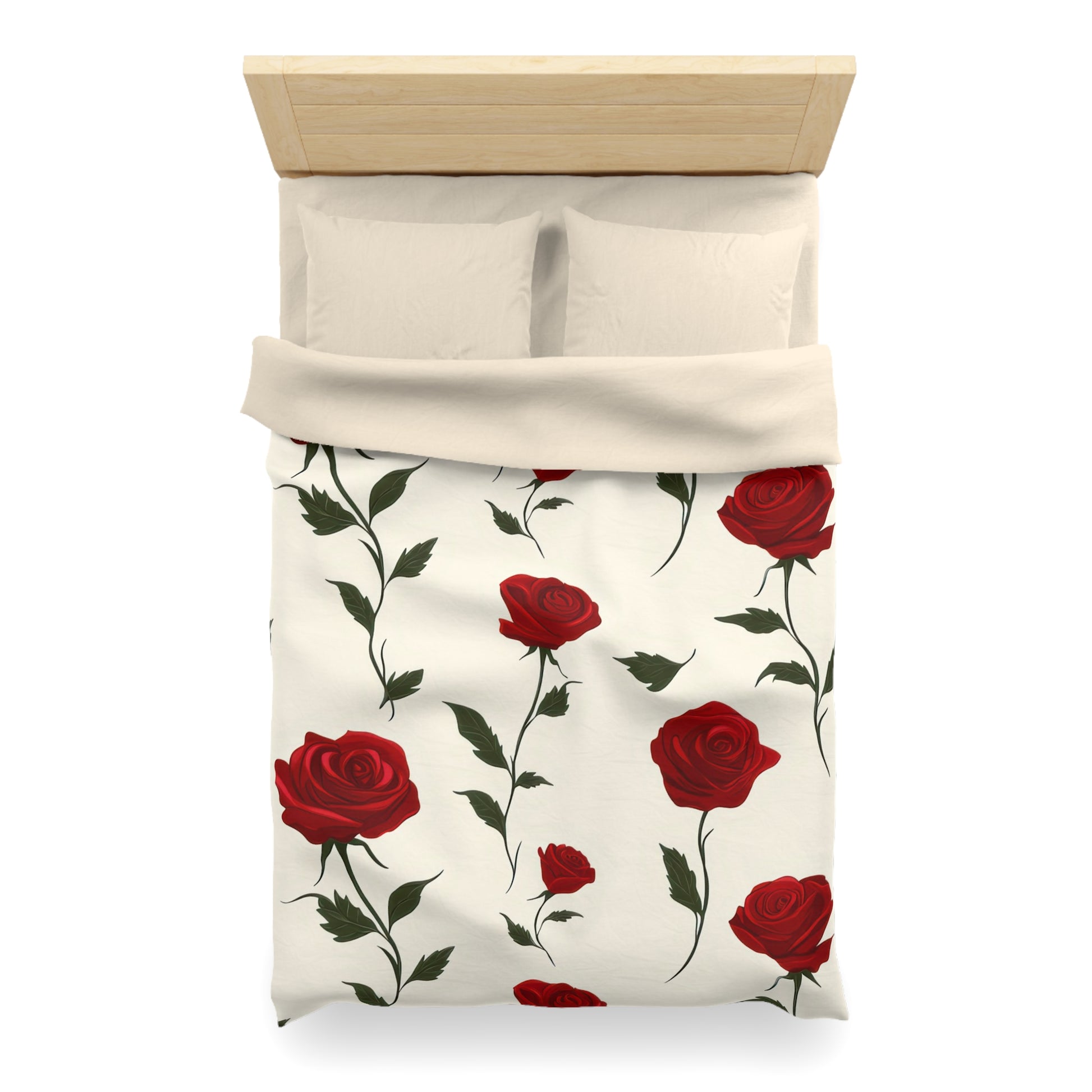 Red Roses Microfiber Duvet Cover, Artsulli - Art is Long, Life is Short, Home Decor, , , , , , , 