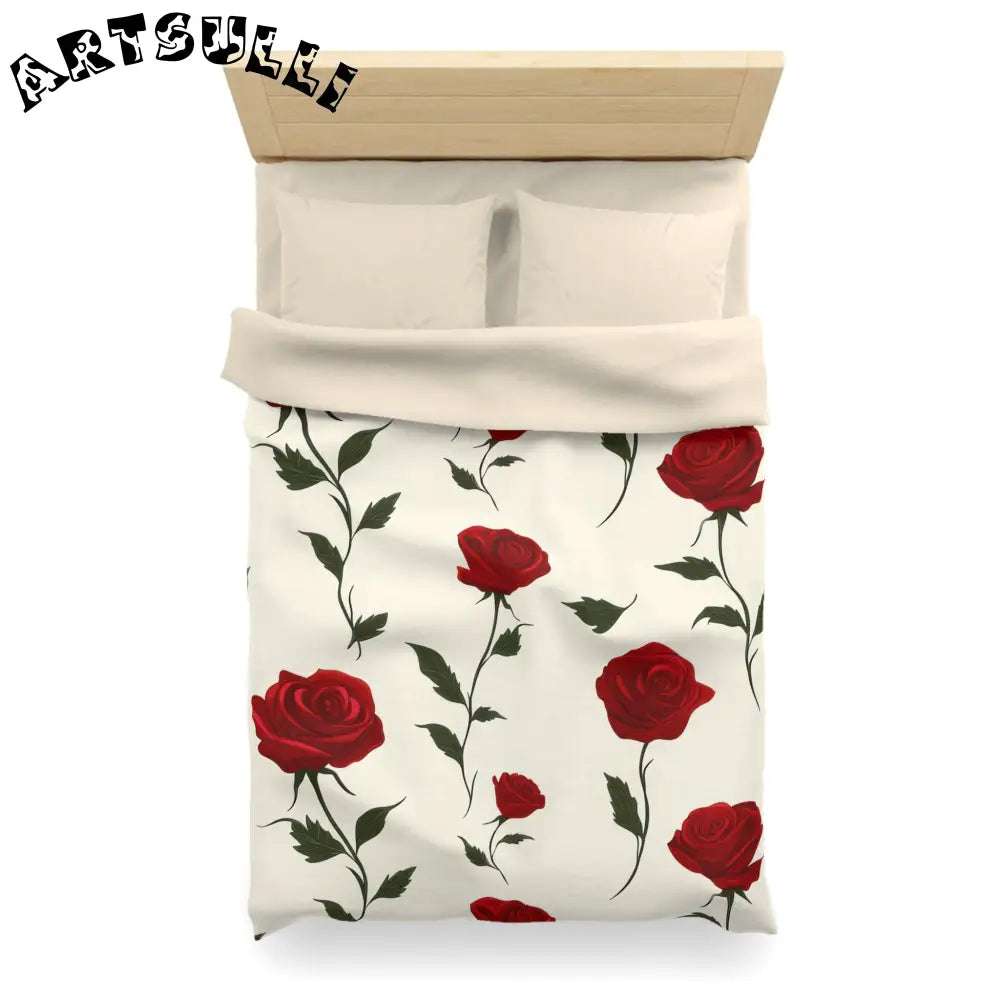 JAKKOUTTHEBXX Red Roses Microfiber Duvet Cover JAKKOUTTHEBXX