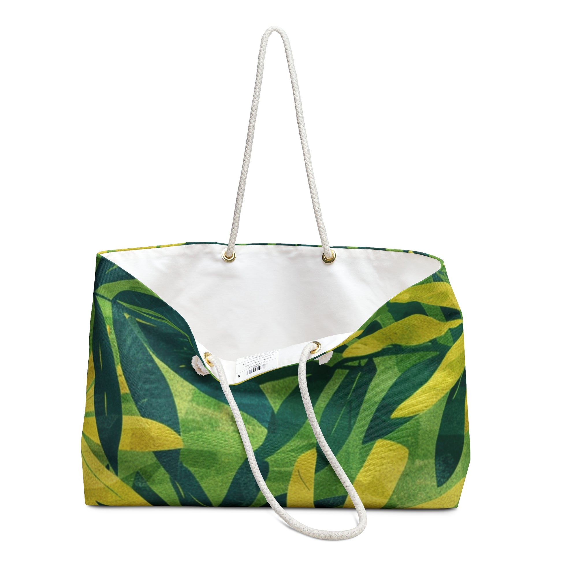 Green Leaf x Yellow Leaf x Tropical x Jungle Weekender Bag, Artsulli - Art is Long, Life is Short, Bags, , , , , , , 