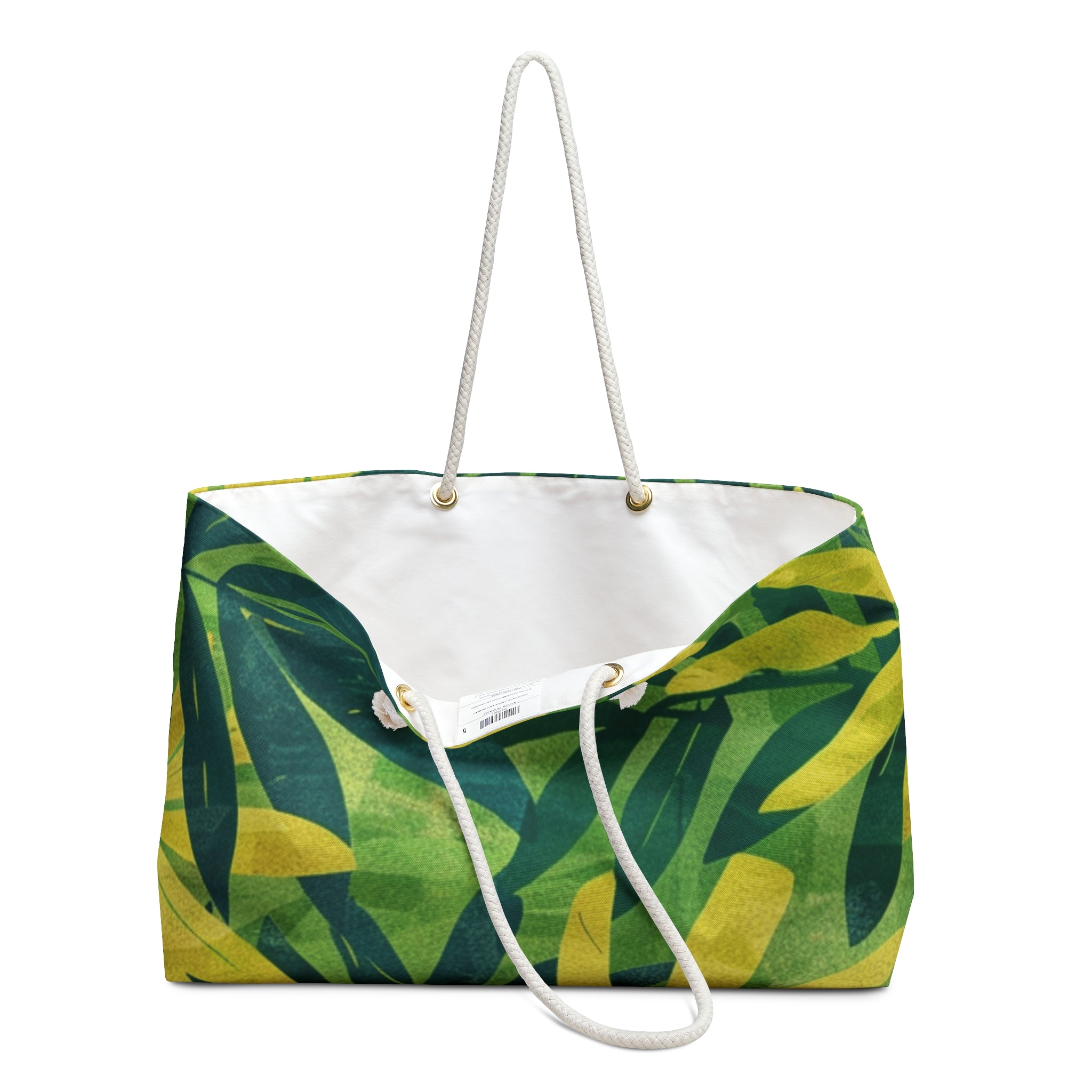 Green Leaf x Yellow Leaf x Tropical x Jungle Weekender Bag, Artsulli - Art is Long, Life is Short, Bags, , , , , , , 