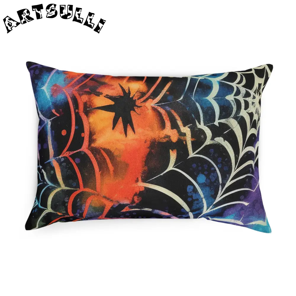 JAKKOUTTHEBXX Spider Web Illustration Printed Halloween Pillow 2025