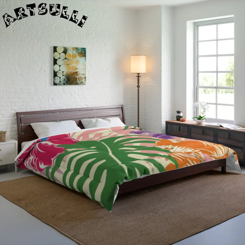 JAKKOUTTHEBXX Colorful Tropical Floral and Leaf Blanket 2025