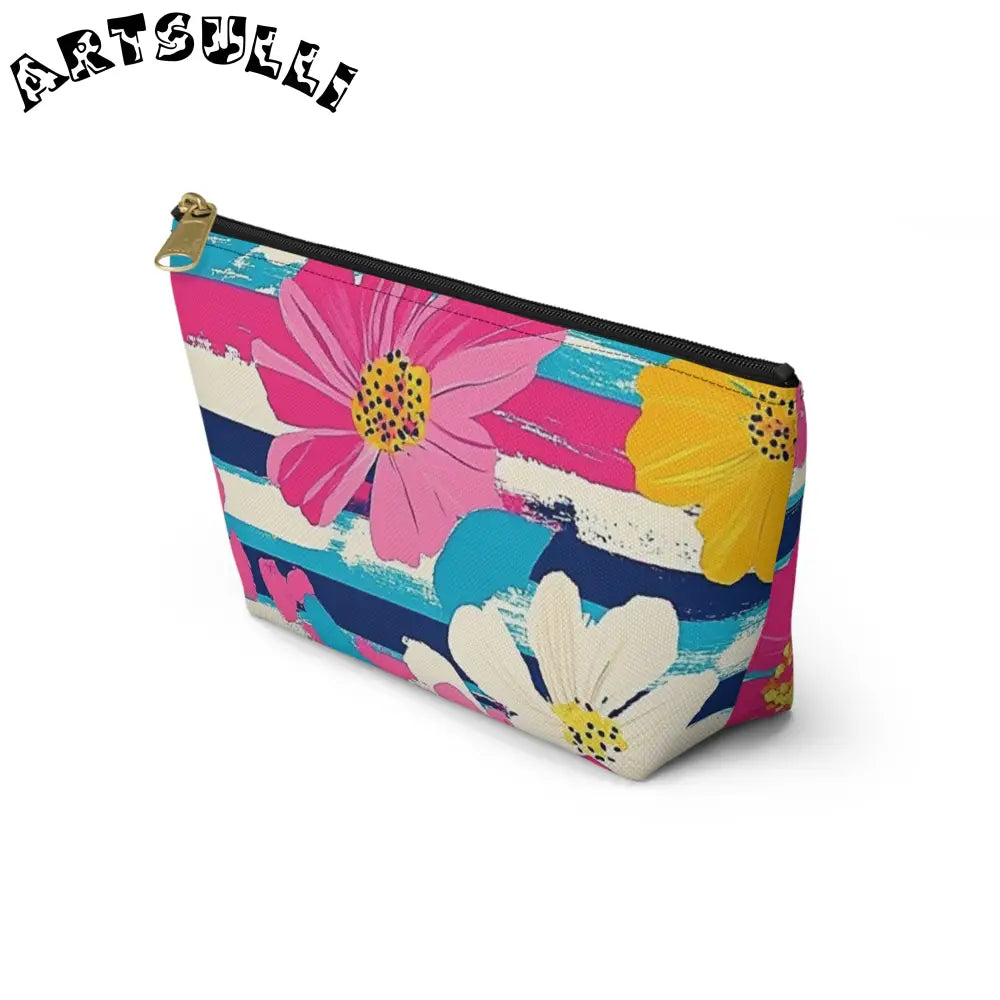 JAKKOUTTHEBXX Dayglo Floral Stripes II Multi-Color Accessory Pouch w