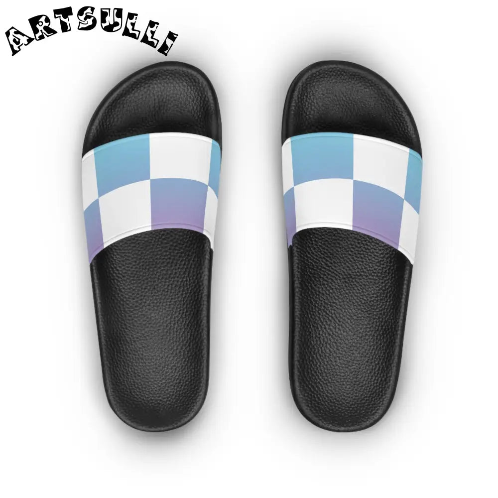 JAKKOUTTHEBXX Vaporwave Check Women’s Slide Sandals JAKKOUTTHEBXX