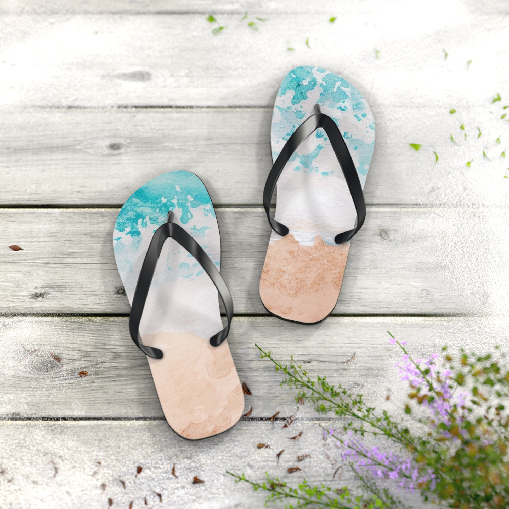 Seashore Flip Flops, Artsulli - Art is Long, Life is Short, Shoes, , , , , , , 