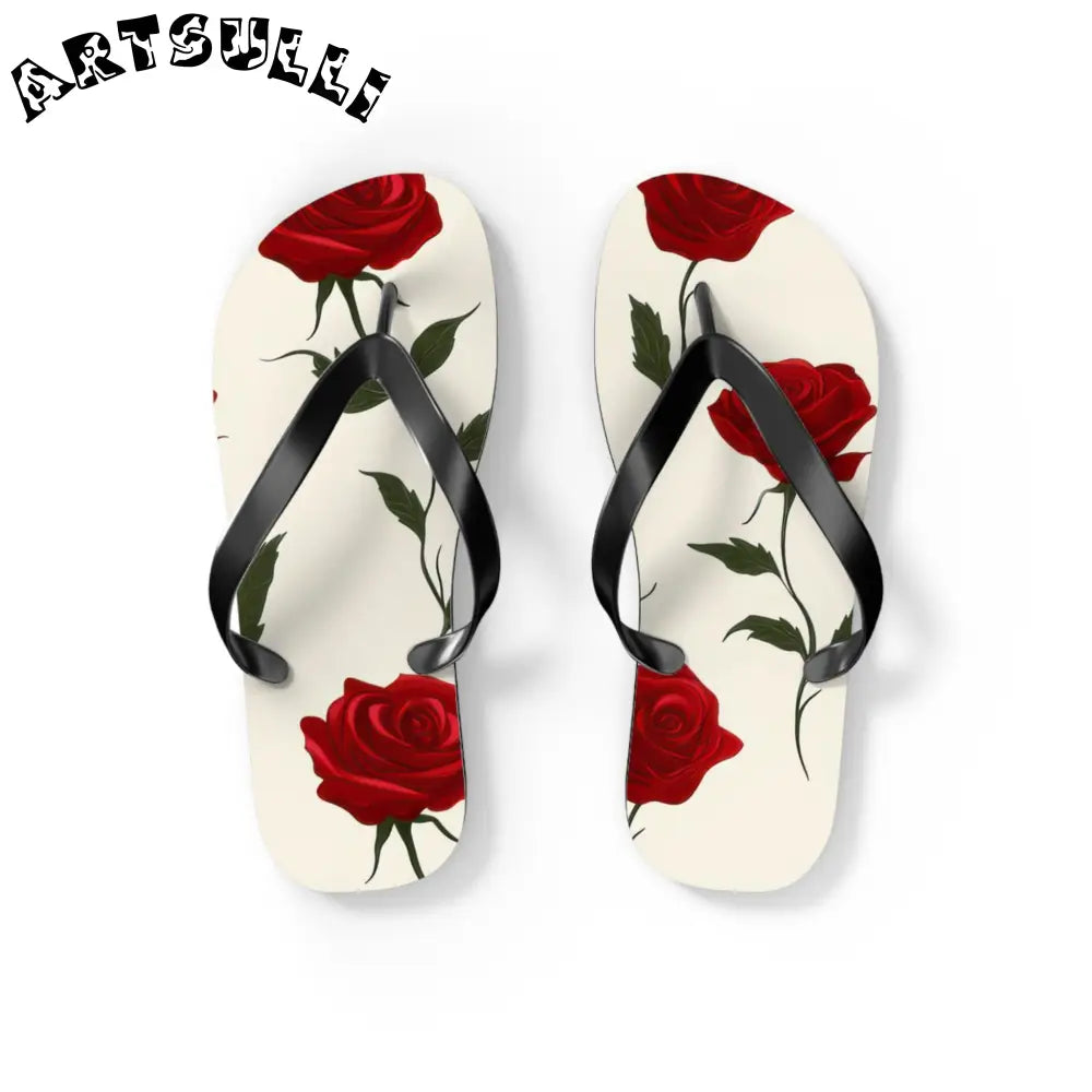 JAKKOUTTHEBXX Red Roses Flip Flops JAKKOUTTHEBXX Artsulli - Art