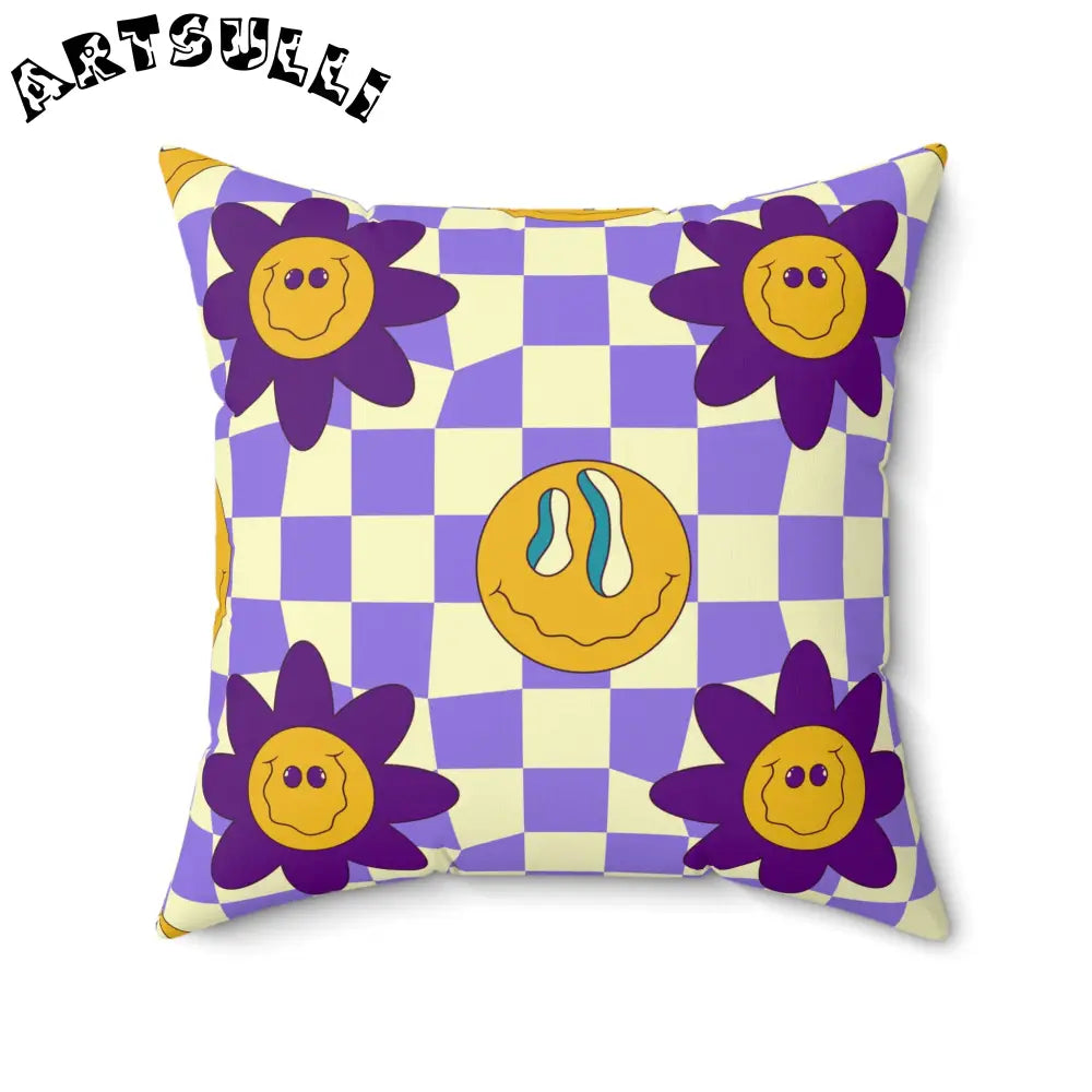 JAKKOUTTHEBXX Trippy Flower Power Motifs Spun Polyester Square