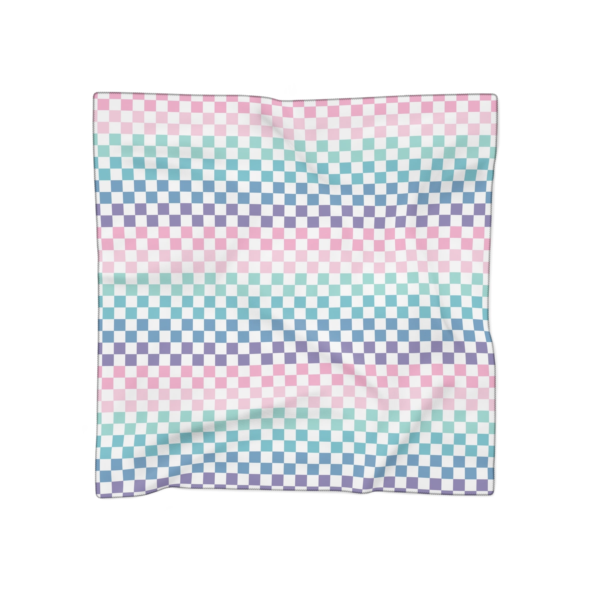 Vaporwave Rainbow  Checkerboard II Multi-Color Poly Scarf, Artsulli - Art is Long, Life is Short, Accessories, Color, Poly chiffon, Size, 25" × 25", , , 18414168459554895962
