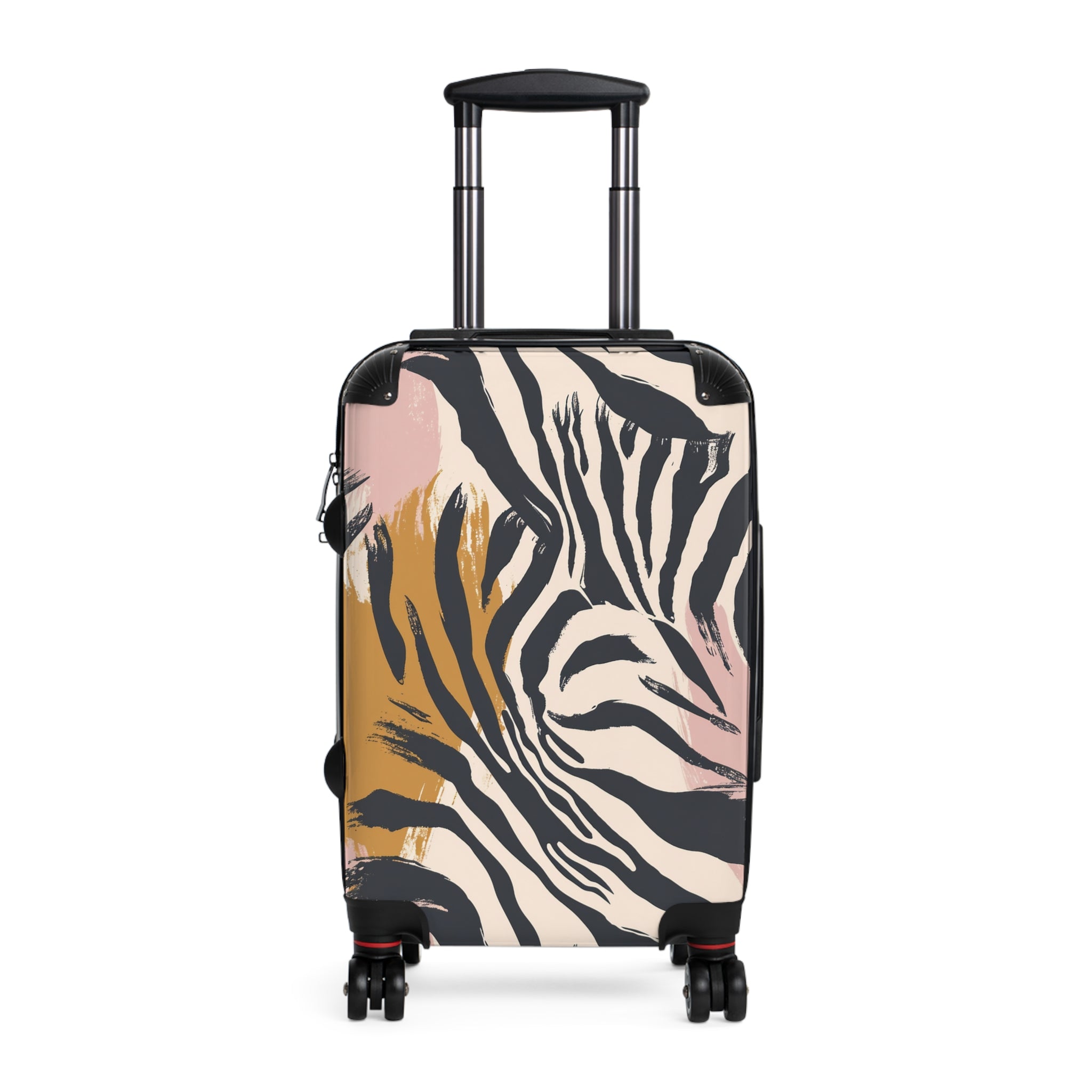 Zebra Brush Strokes Suitcase, Artsulli - Art is Long, Life is Short, Bags, Size, Small, Color, Black, , , 17613528803608