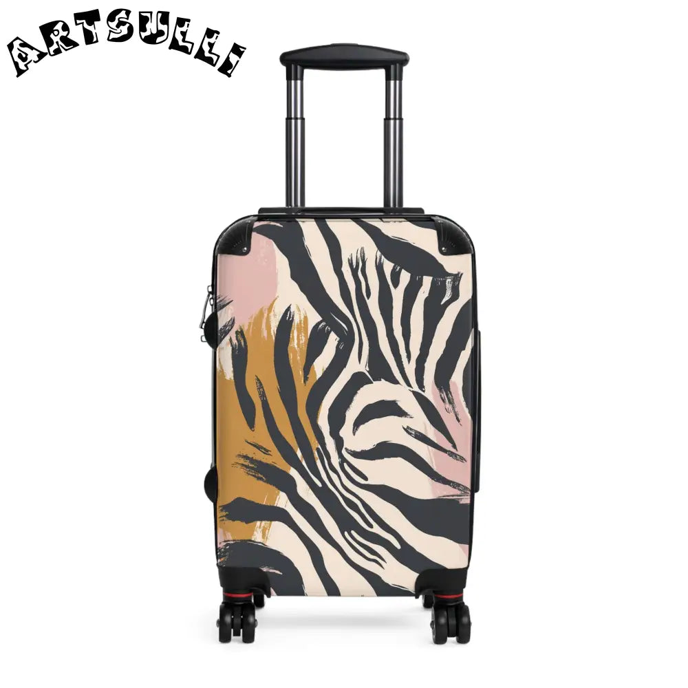 JAKKOUTTHEBXX Zebra Print Hard Shell Carry-On Luggage with Spinner