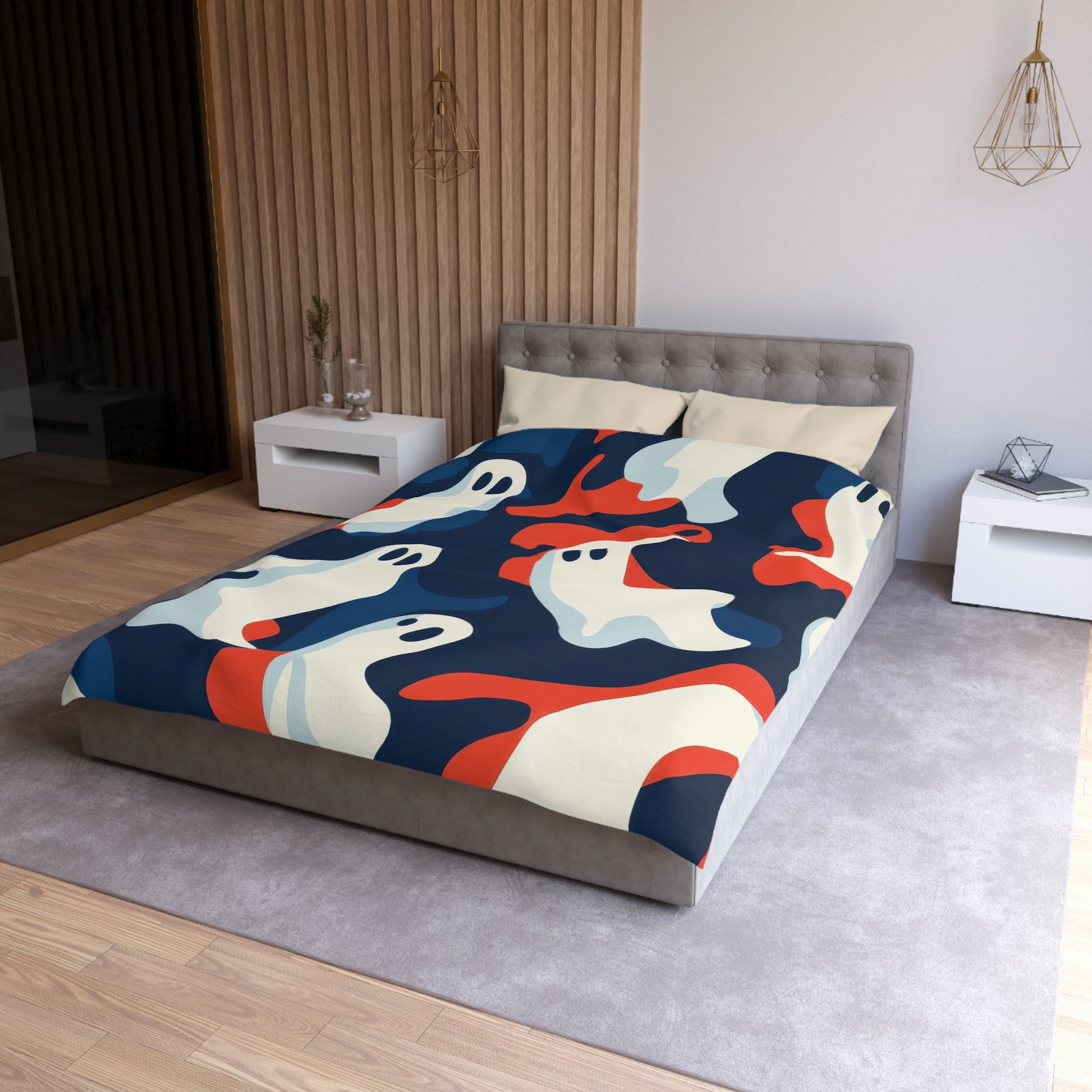 Camo Ghosts Microfiber Duvet Cover, Artsulli - Art is Long, Life is Short, Home Decor, , , , , , , 