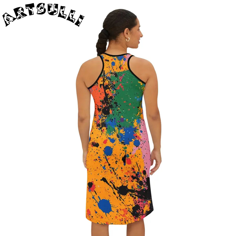 JAKKOUTTHEBXX The Colors Of Paint Splatter Women’s Racerback Dress