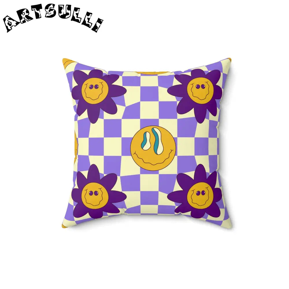 JAKKOUTTHEBXX Trippy Flower Power Motifs Spun Polyester Square