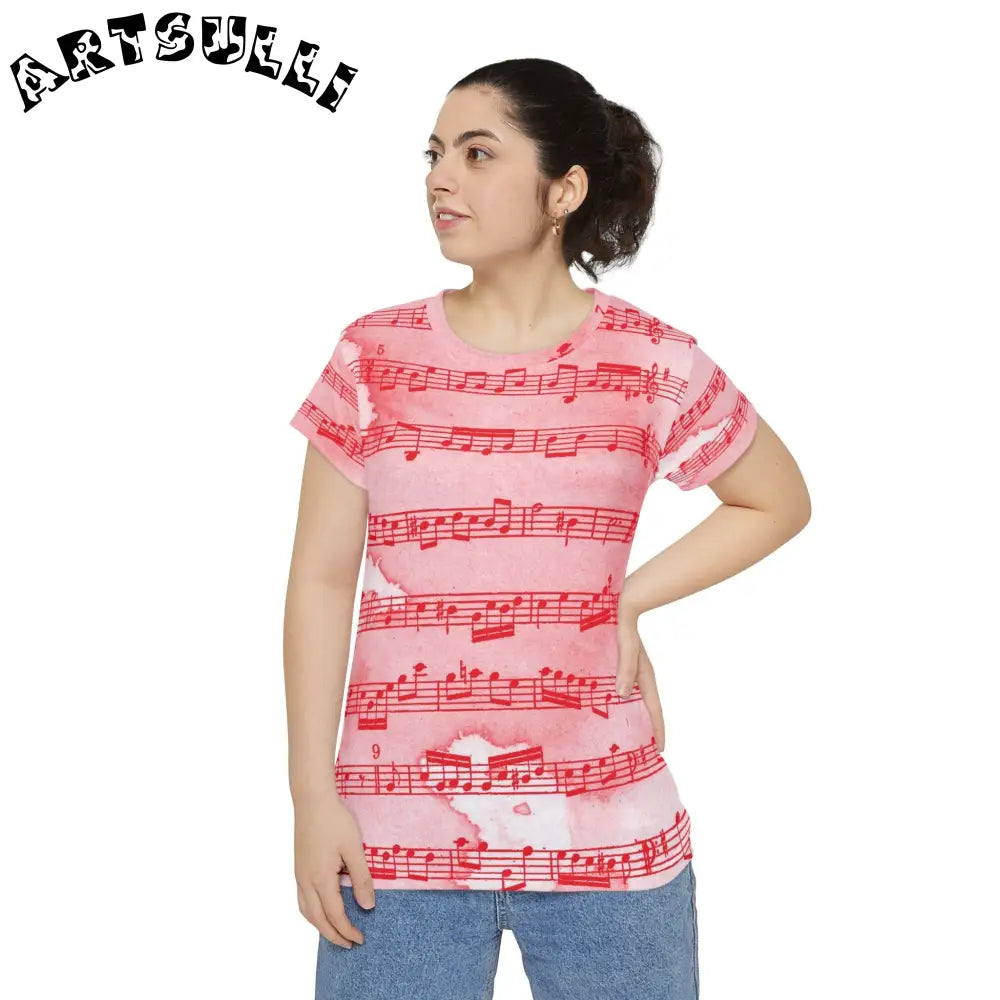 JAKKOUTTHEBXX Pink Musical Notation T-Shirt 2025