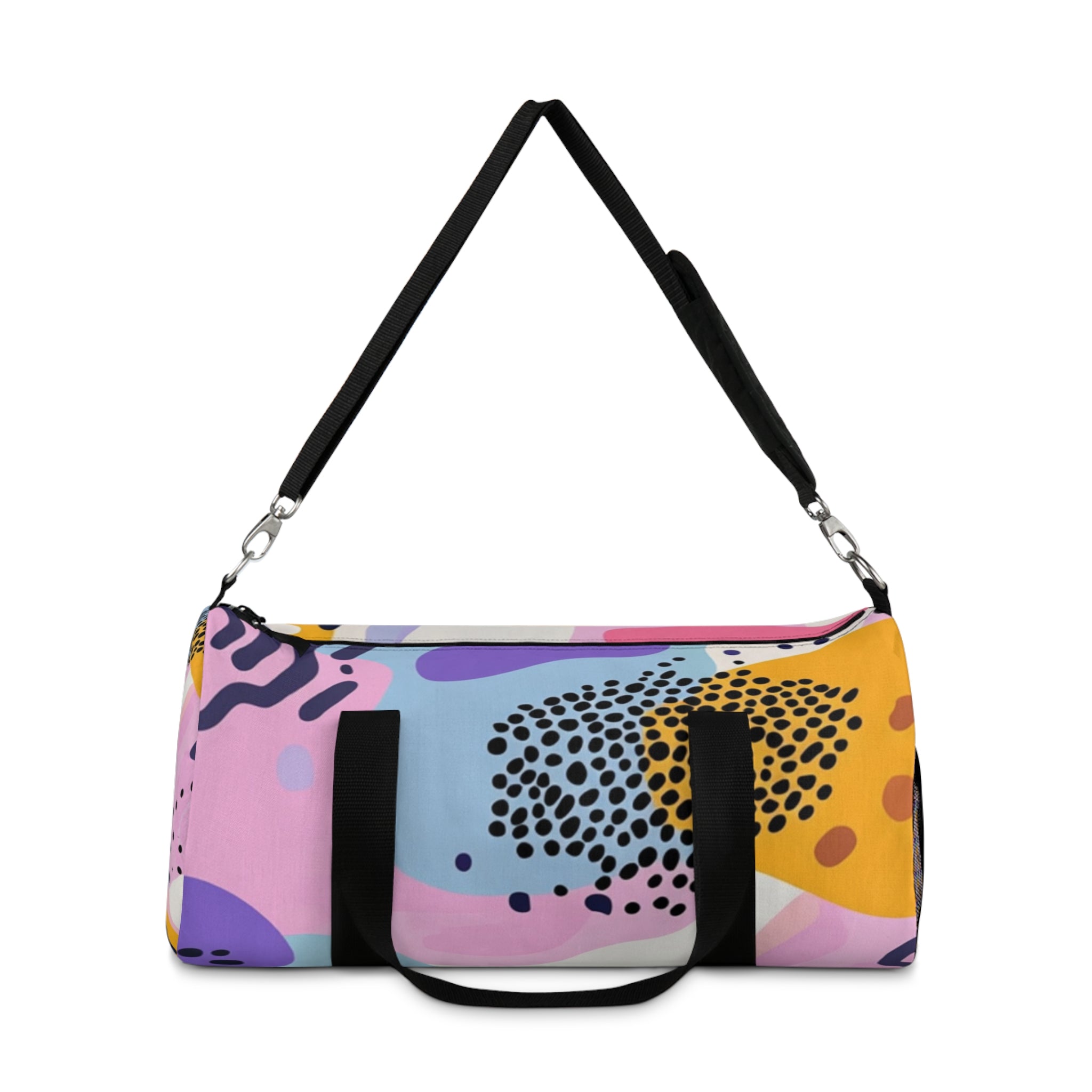 Colorful Abstract Dots and Shapes Duffel Bag, Artsulli - Art is Long, Life is Short, Bags, , , , , , , 