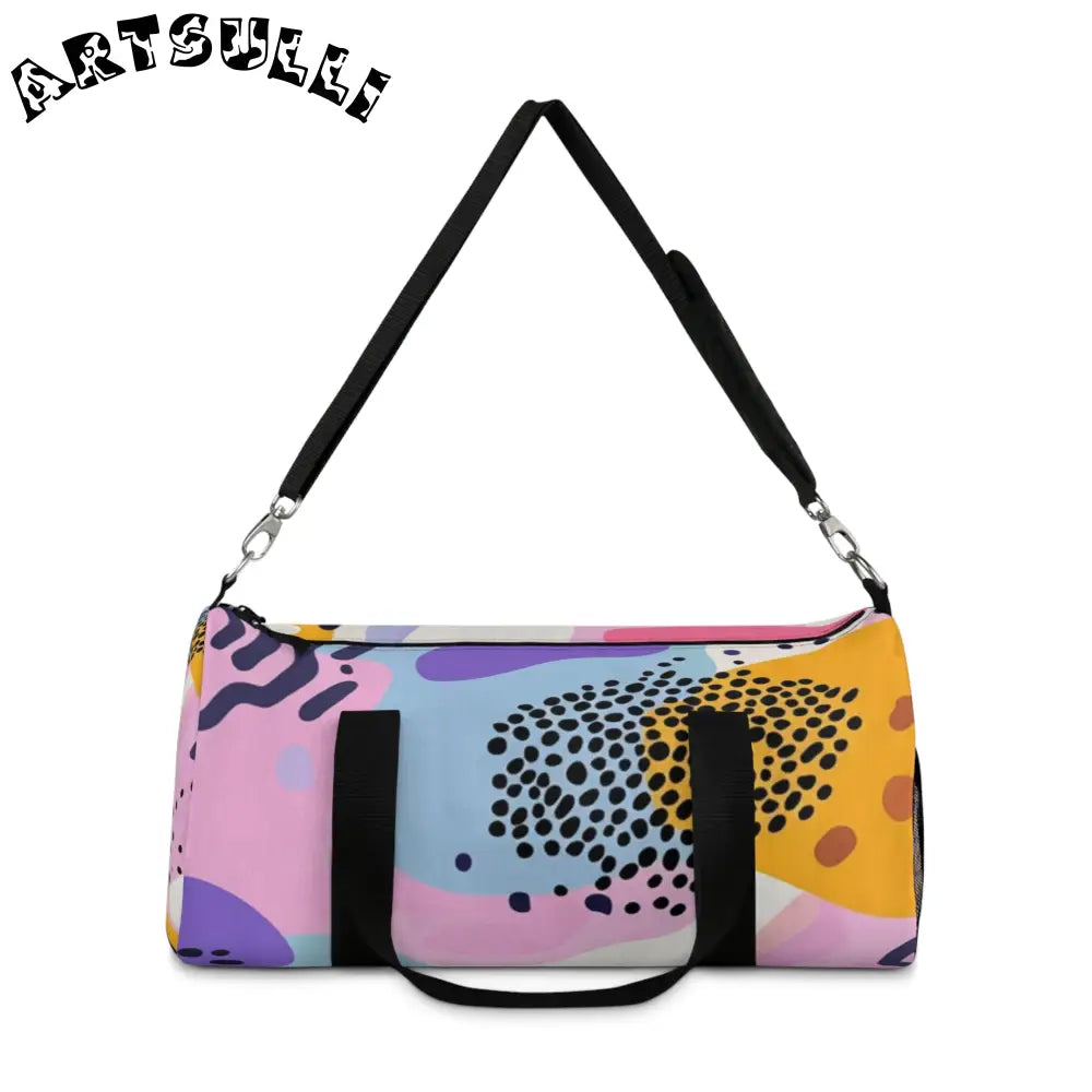 JAKKOUTTHEBXX Colorful Abstract Dots and Shapes Duffel Bag